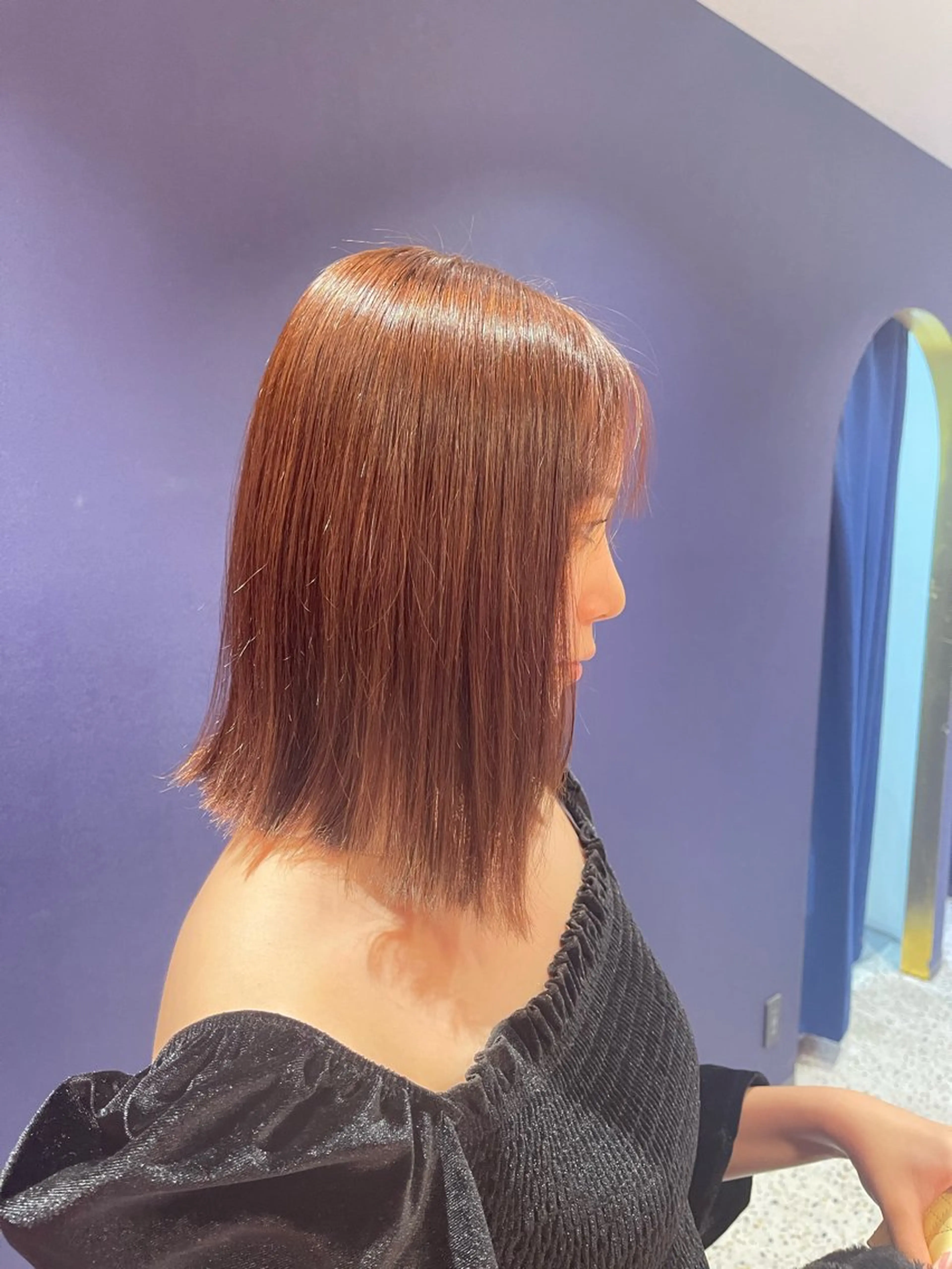 ミディアム カラー ブリーチ ブラウンカラー ブリーチなしカラー 透明感カラー/艶髪/ エクステ/HIROのヘアスタイル