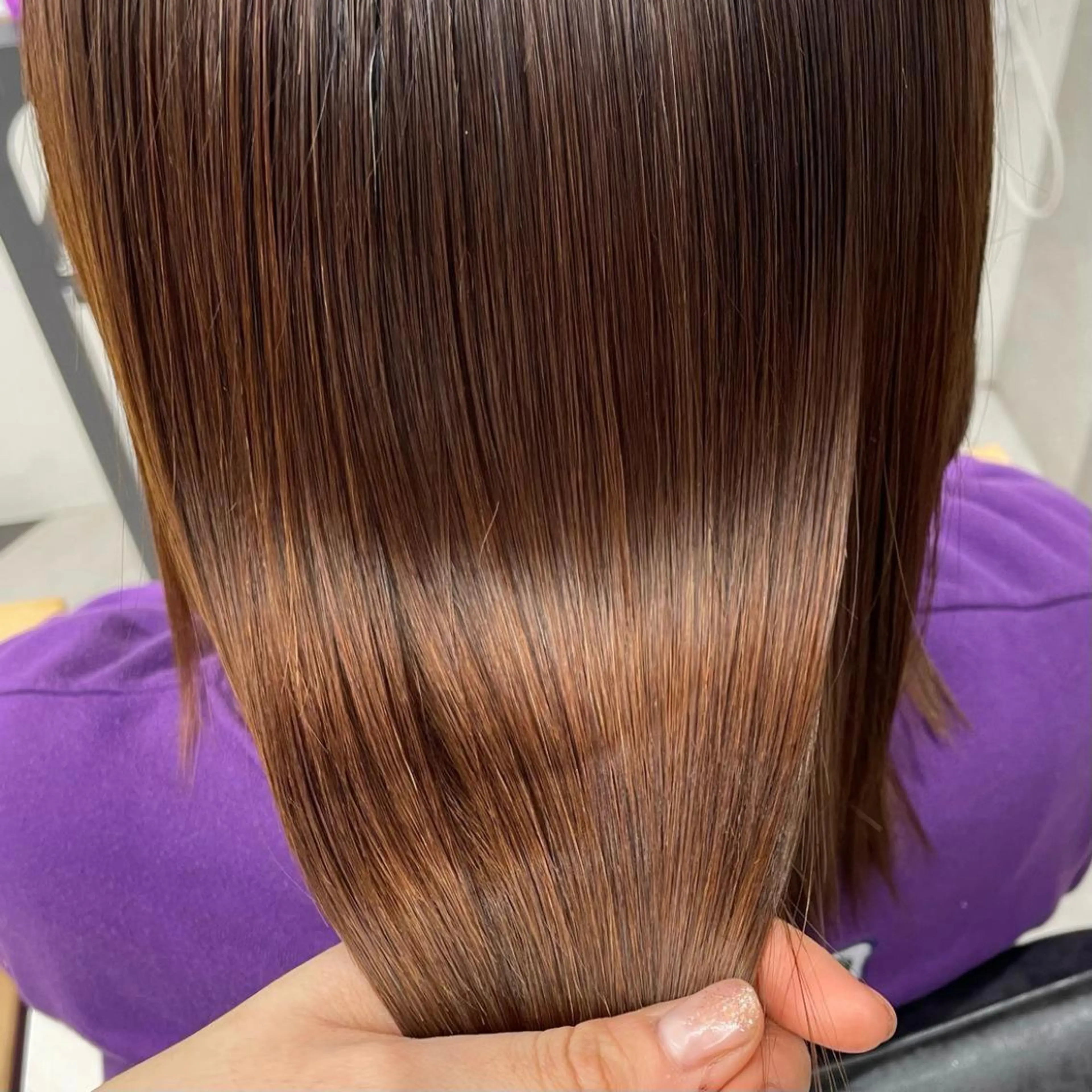 セミロング カラー パーマ ヘアアレンジ メンズ キッズ ネイル マツエク・マツパ アイブロウ 酸性ストレート ストレートパーマ mona/ ストレートスタイル✨のヘアスタイル