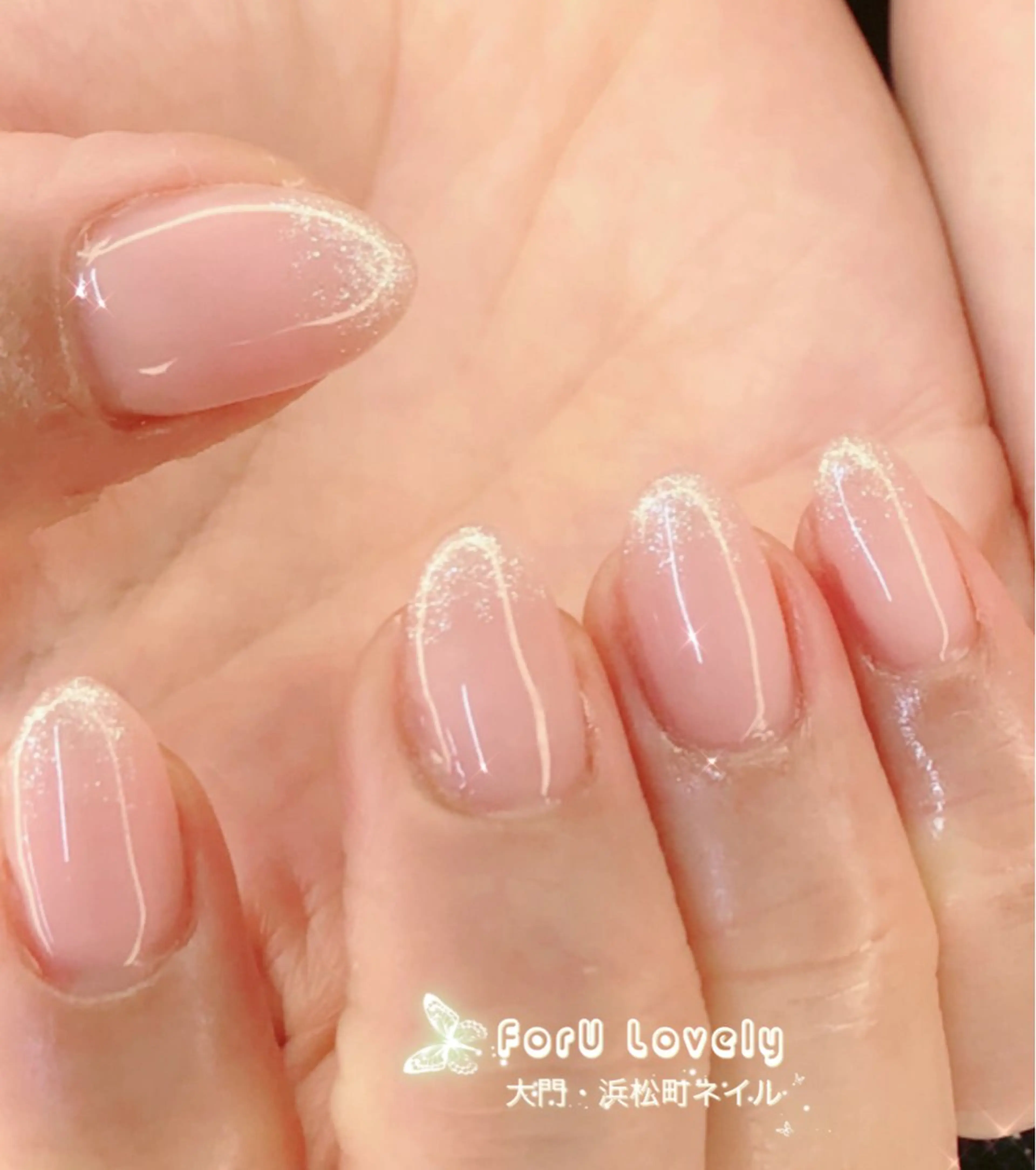 ネイル オーロラネイル フットネイル ジェルネイル ハート 韓国ネイル 大門浜松町 ネイルのネイルデザイン