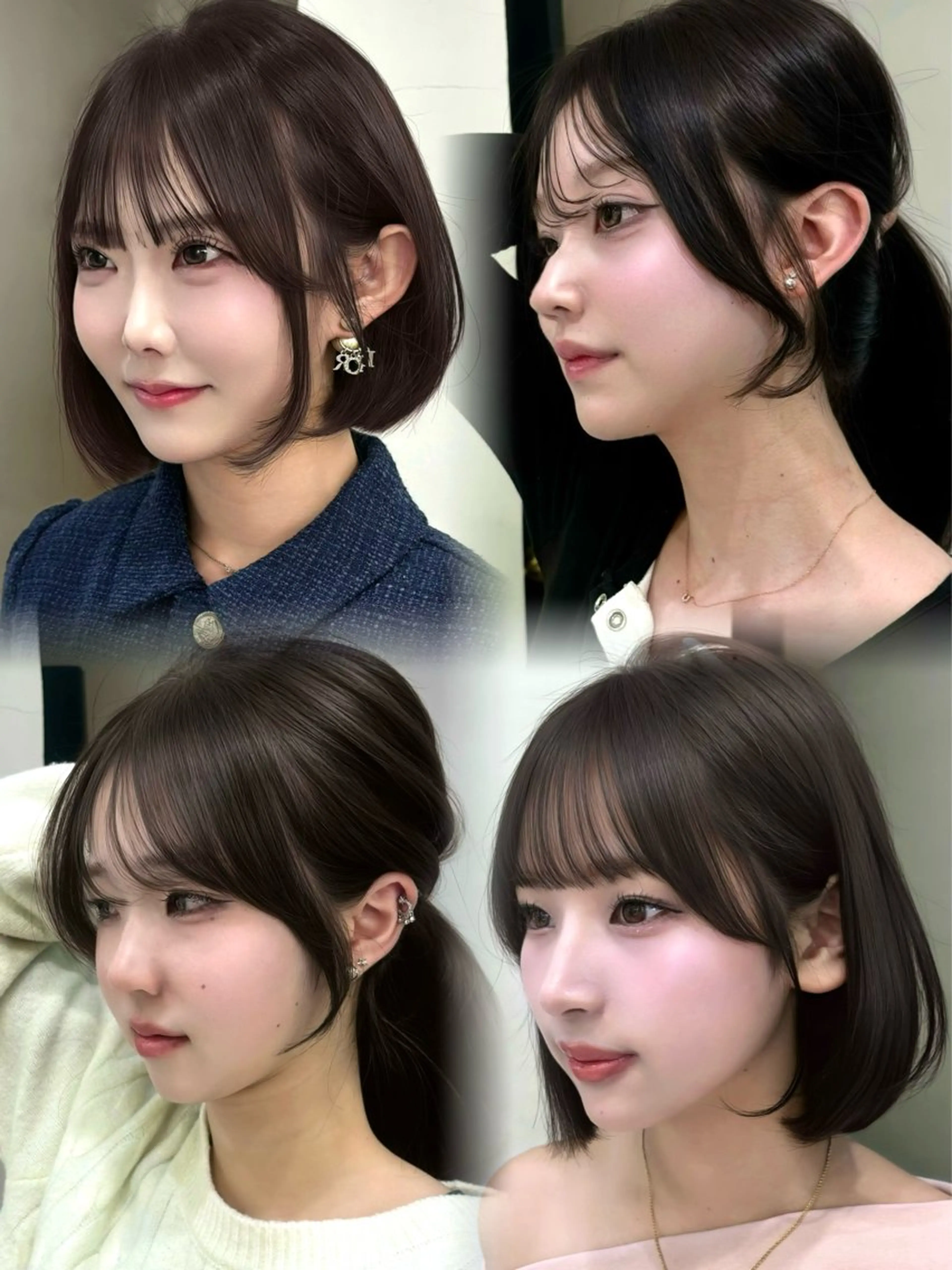 ロング 顔まわりレイヤー 顔周りカット ハッシュカット 髪質改善 韓国風ヘア 岡田 聖蘭のヘアスタイル