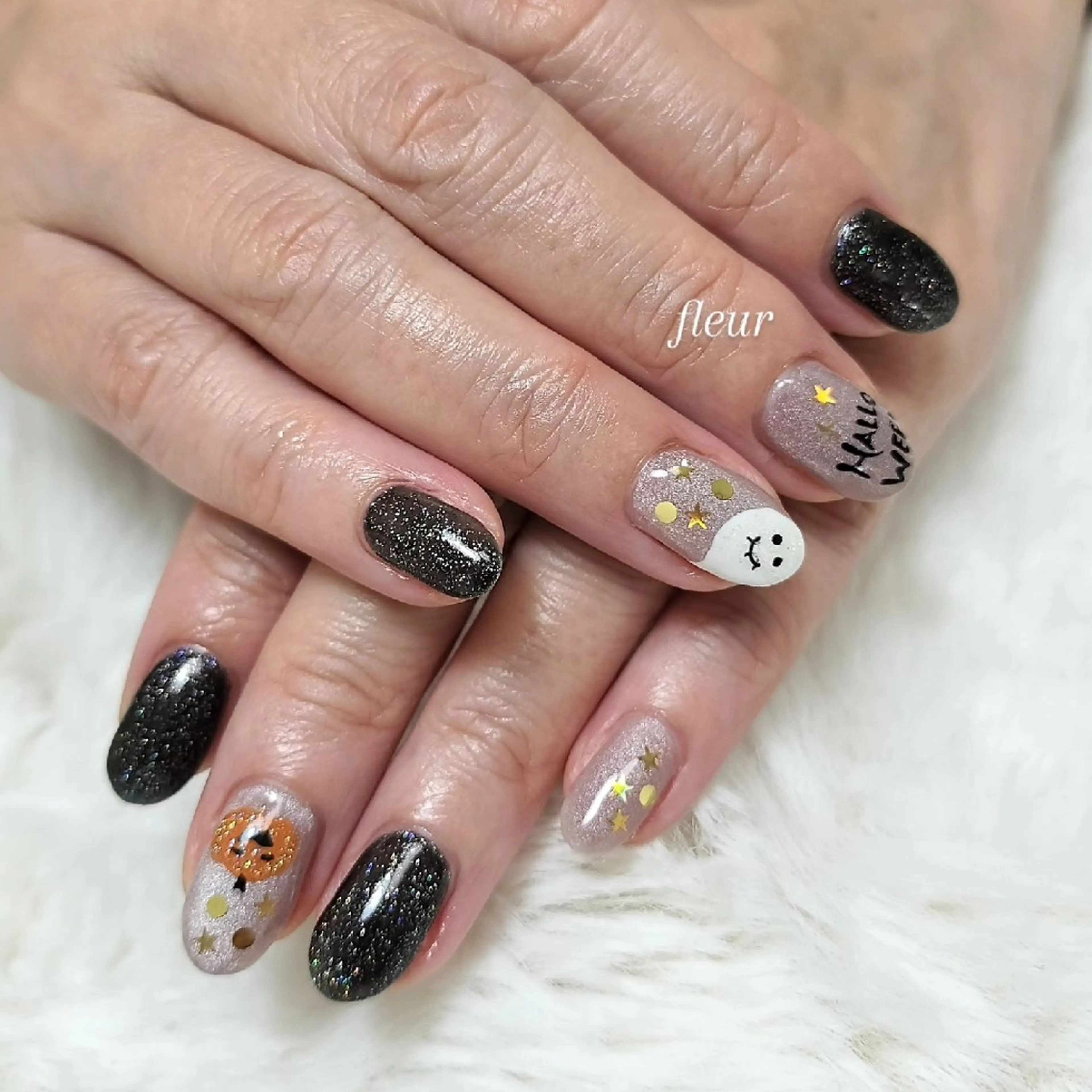 ネイル アートネイル フットネイル ハロウィン ワンカラーネイル megumi. sのネイルデザイン