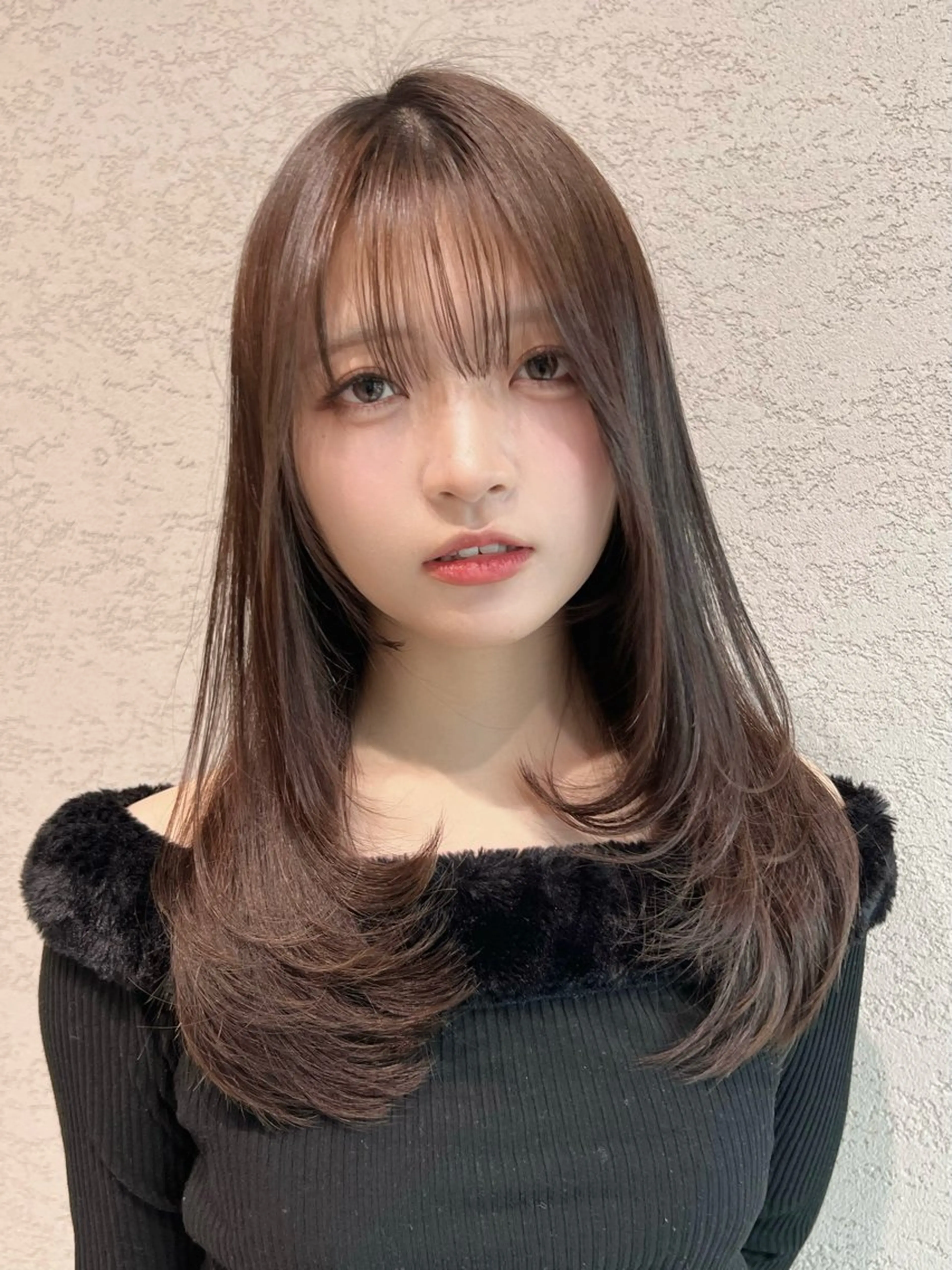 ミディアム カラー カット ヘアカラー トリートメント レイヤー/韓国 ハイトーン興津史弥のヘアスタイル