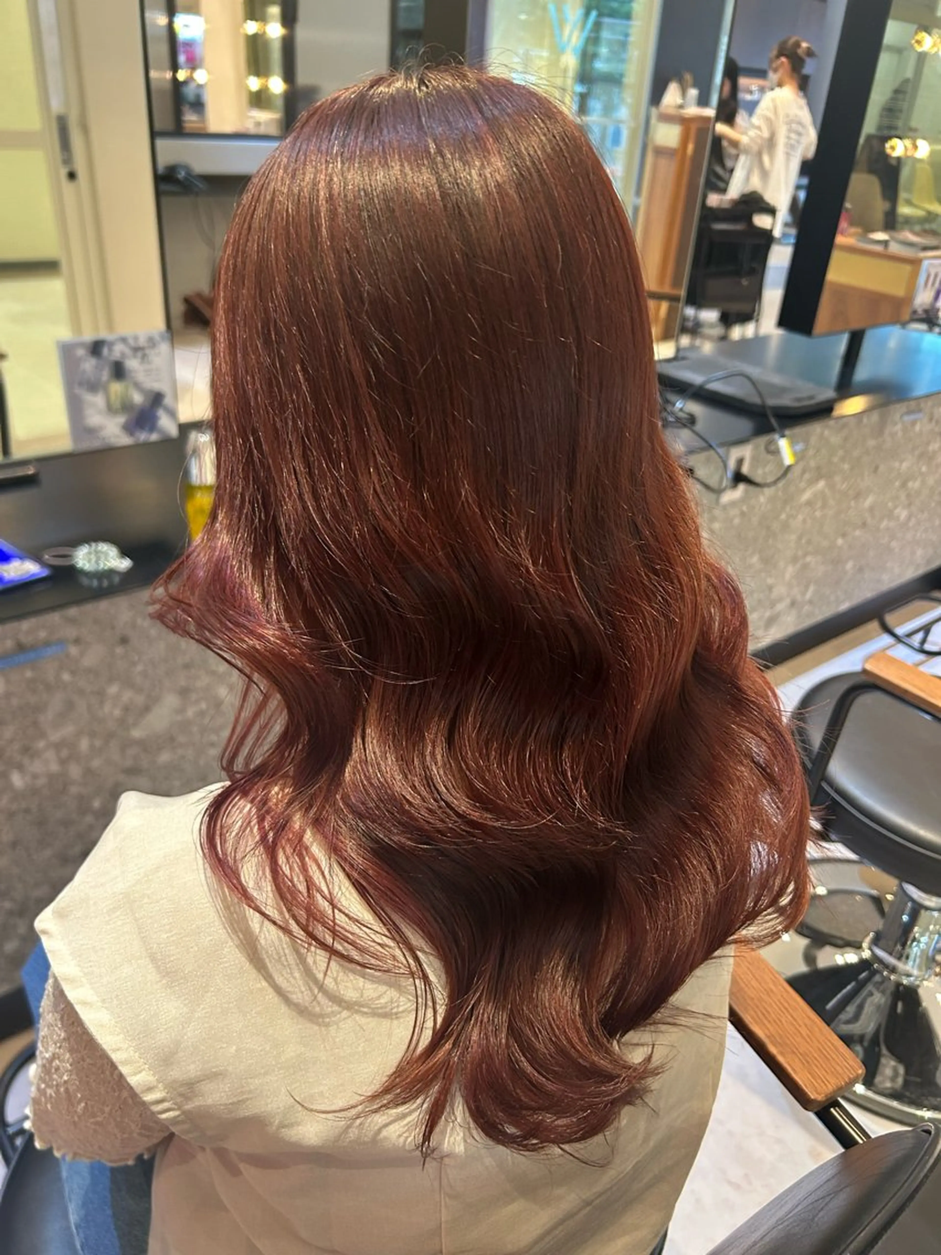 ミディアム カラー ヘアアレンジ カット ヘアカラー トリートメント 縮毛矯正/カット/ 韓国ヘア/蛯原🍤のヘアスタイル