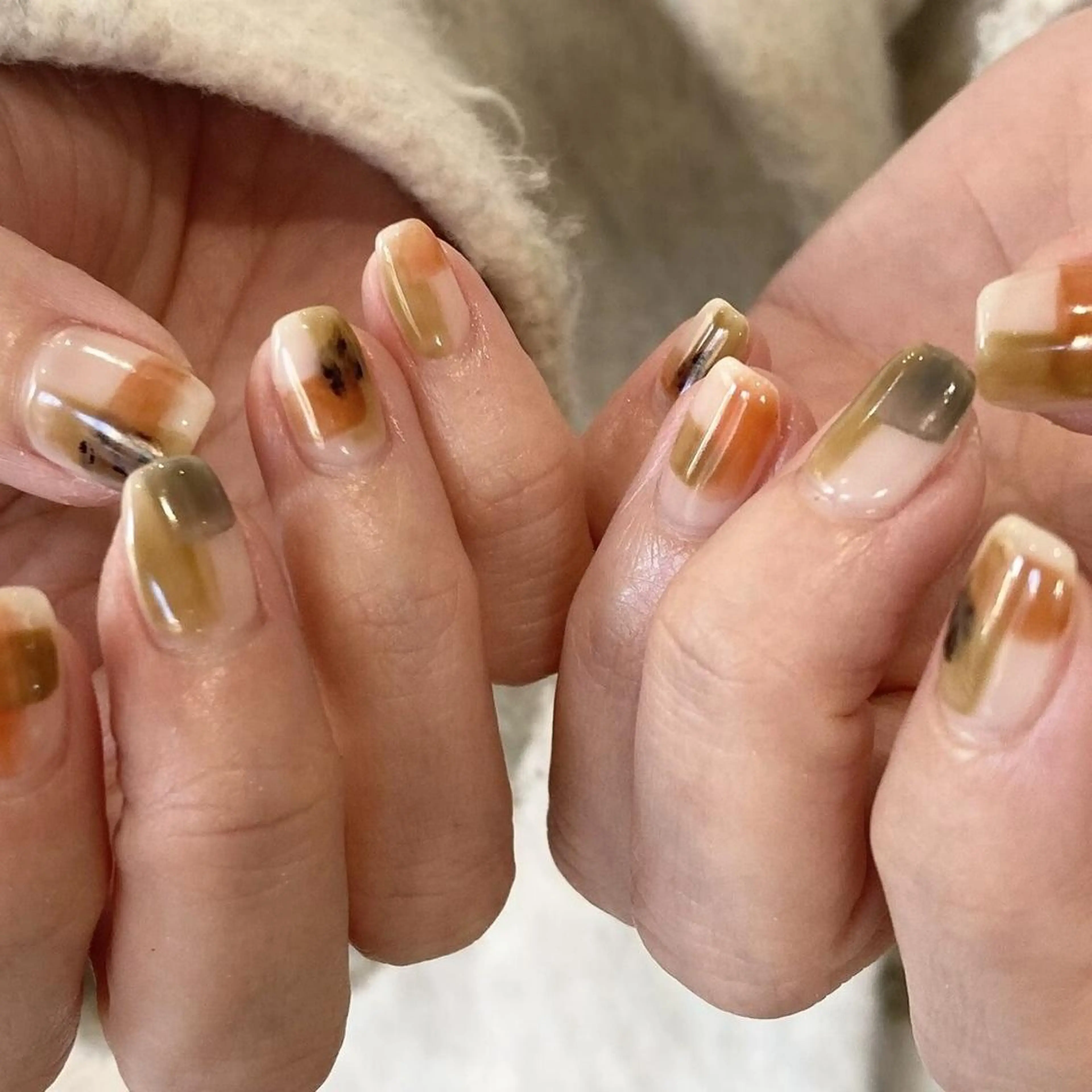 ネイル アートネイル クリアネイル フレンチネイル ジェルネイル ガラスフレンチ 【パラジェル認定】 newiネイル京橋のネイルデザイン