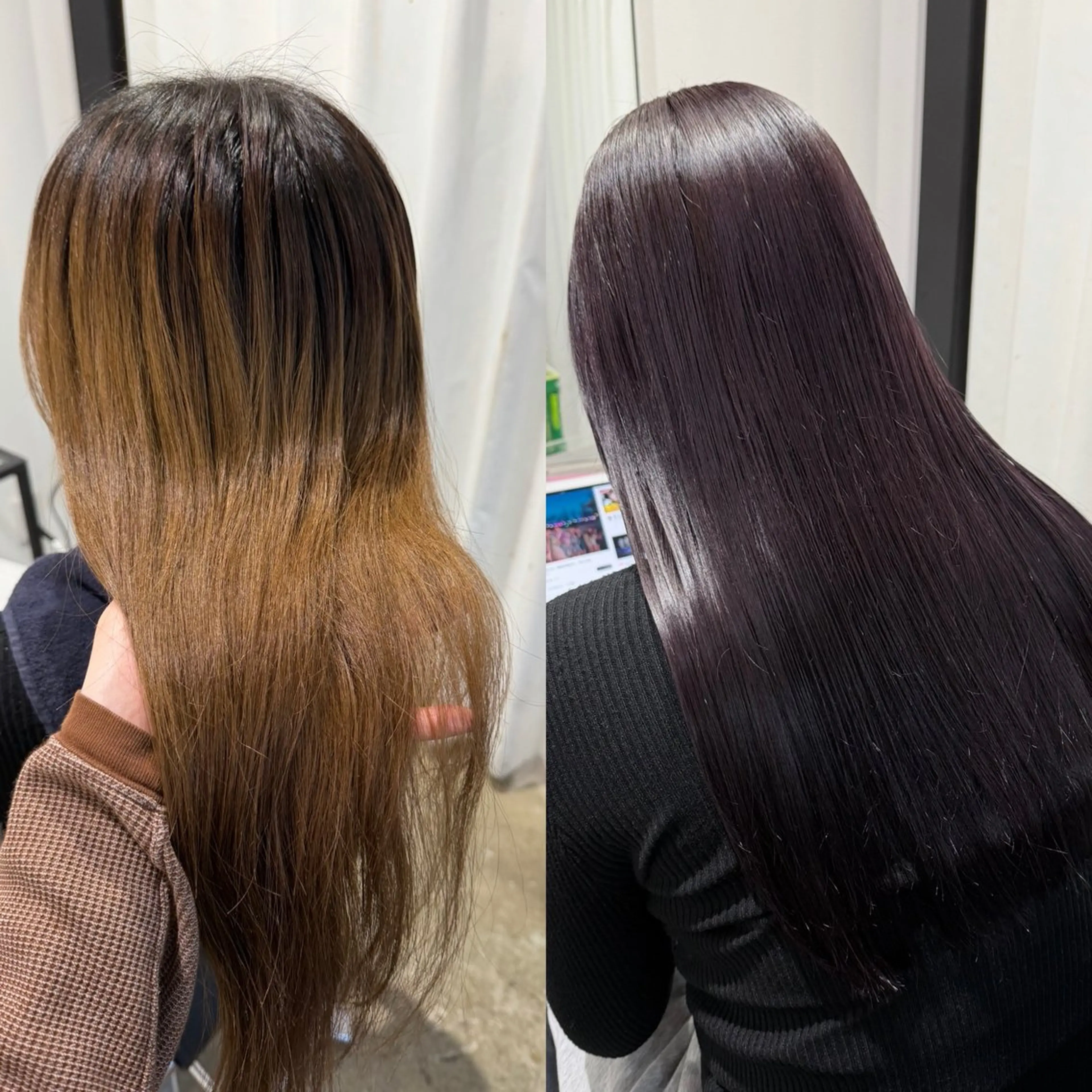 ロング カラー ブリーチ バイオレットカラー ヘアカラー ヨシオカ マオのヘアスタイル