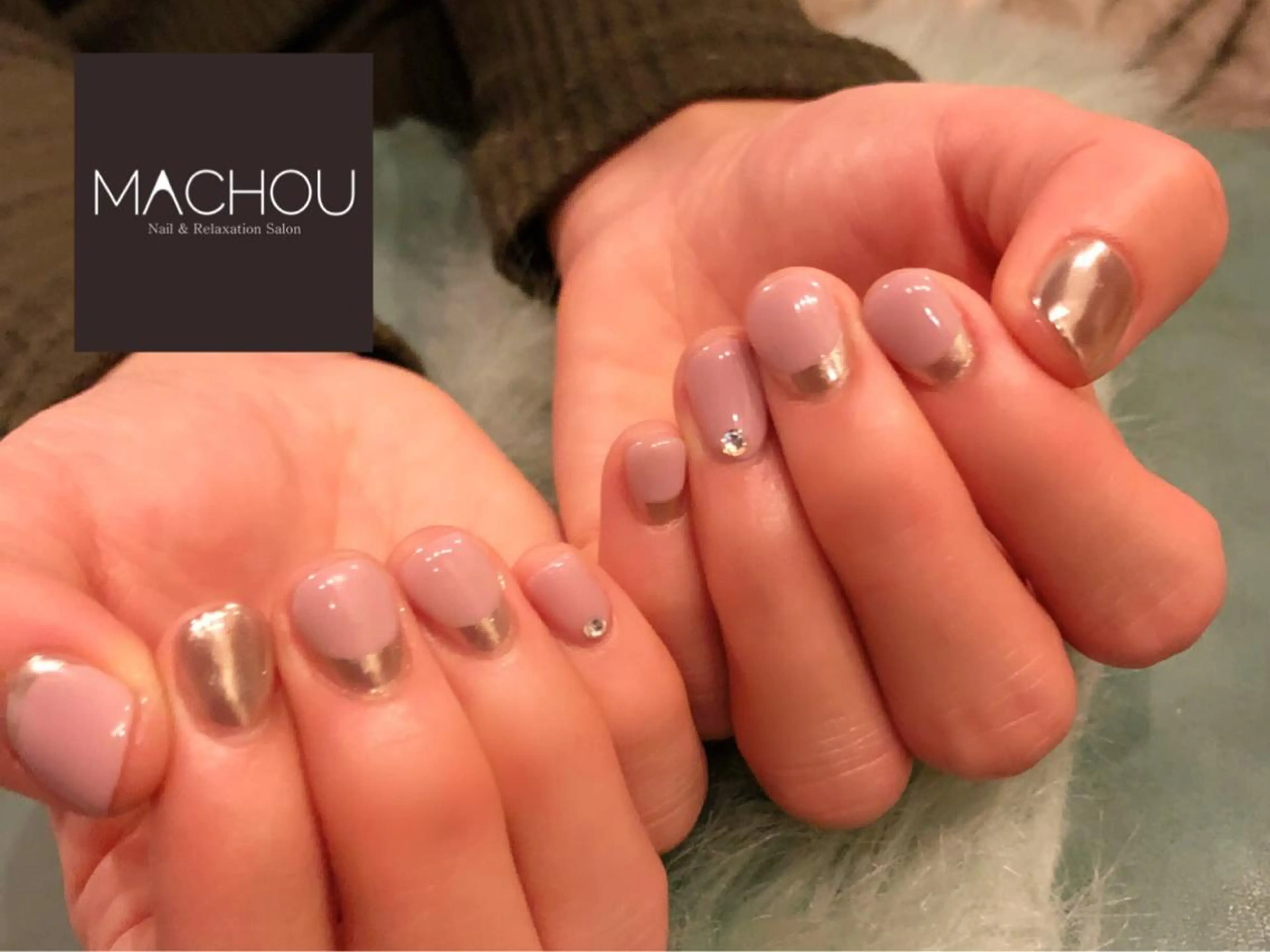 ネイル フレンチネイル ミラーネイル MACHOU所属・tomomi MACHOUのネイルデザイン