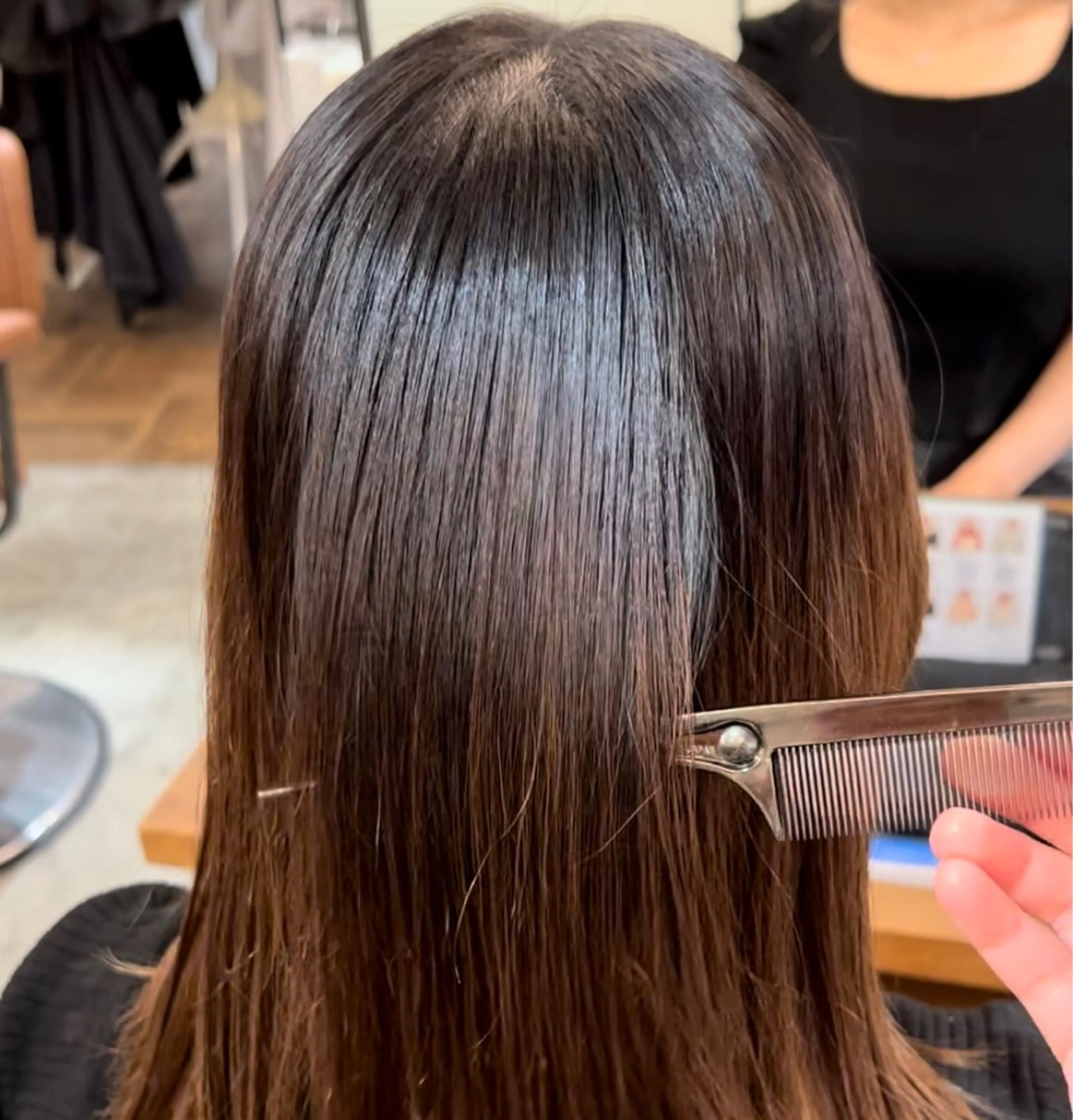 セミロング パーマ セミロングパーマ 酸性ストレート ストレートパーマ ボブ/レイヤー 大阪梅田/きょうかのヘアスタイル