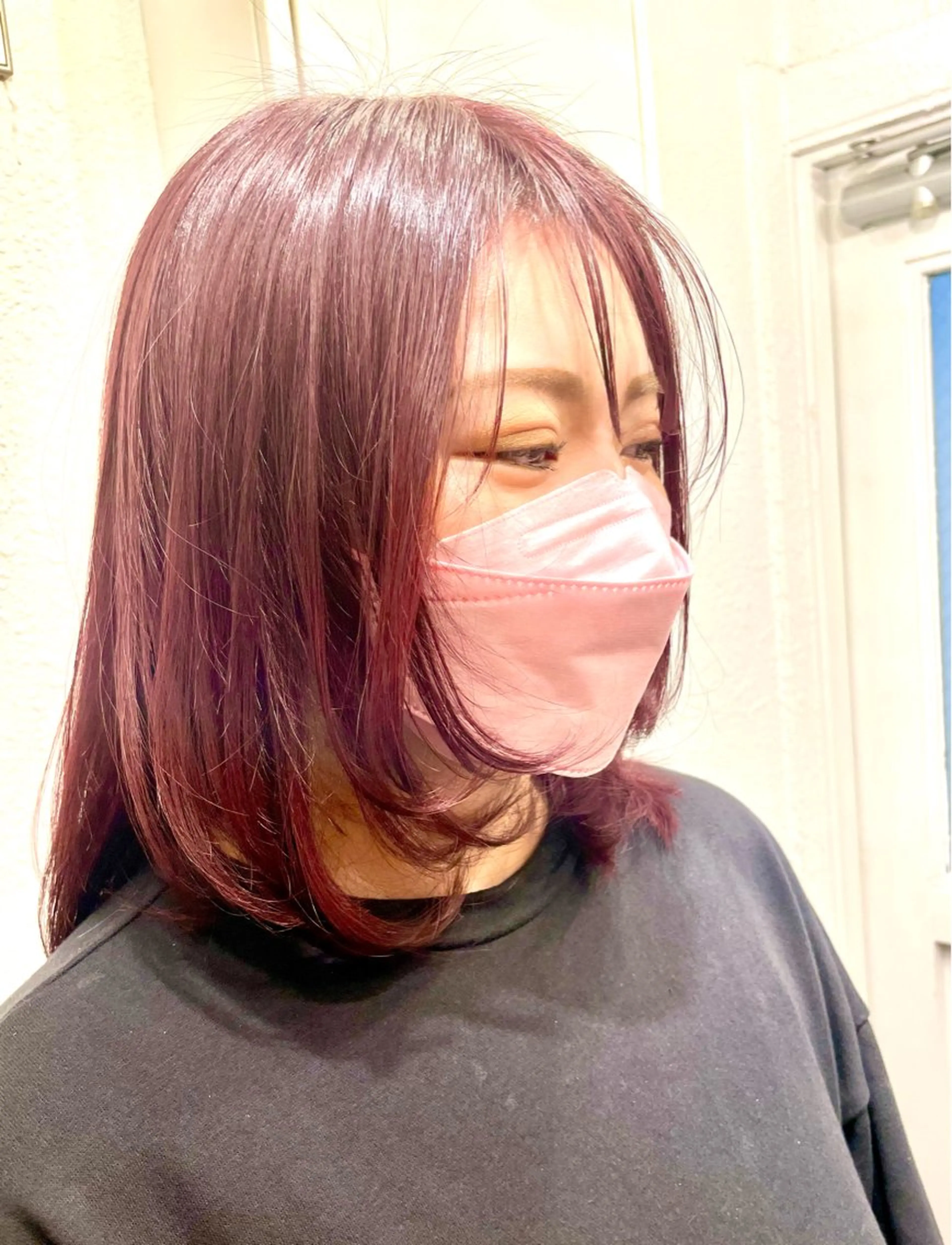 ミディアム 顔周りカット レイヤーカット カット ヘアカラー トリートメント 五藤 🍀壽野のヘアスタイル