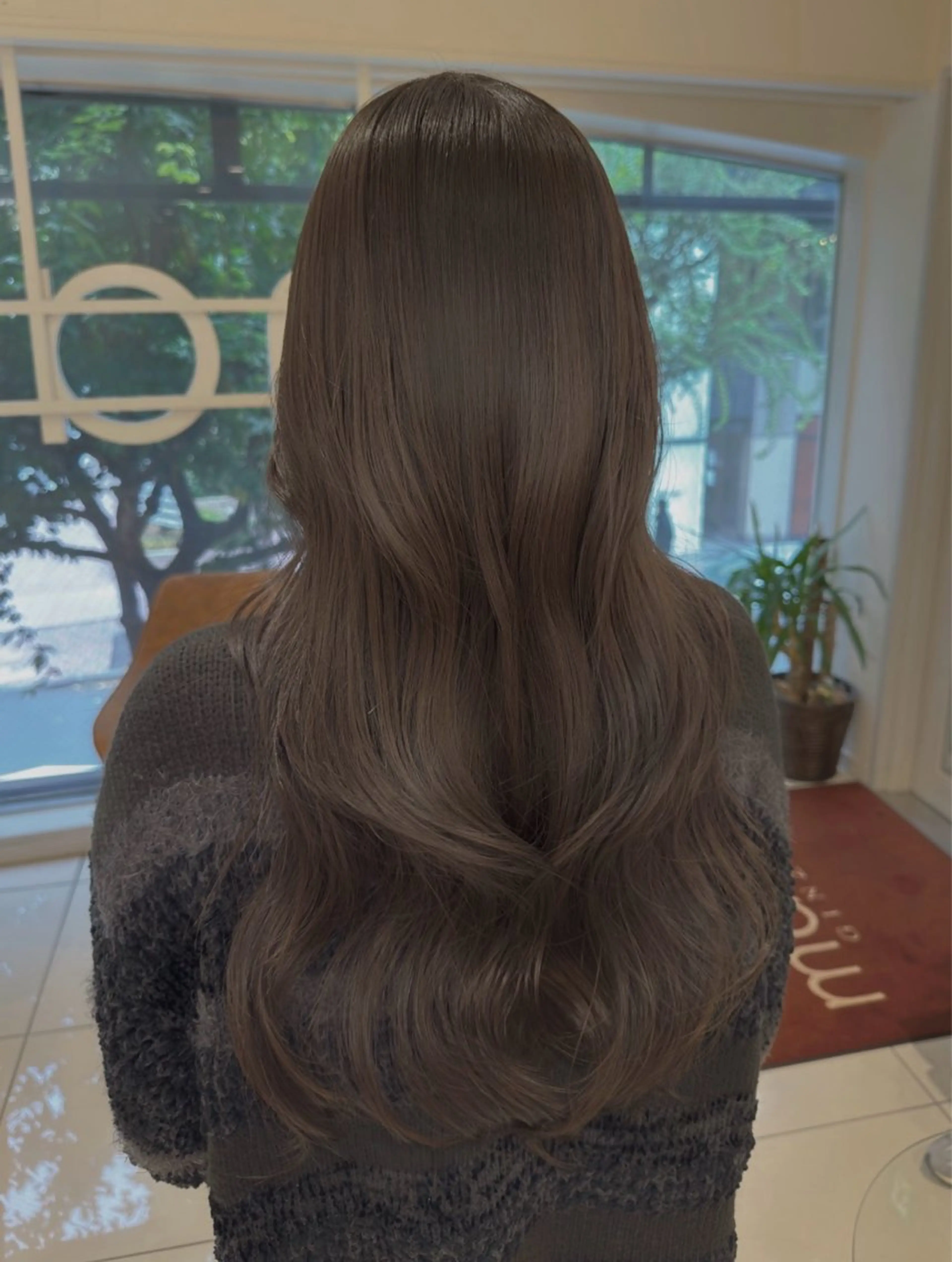 ロング カット ヘアカラー トリートメント 🫧オリーブ/赤み消 し/暗髪🫧野本麗奈のヘアスタイル