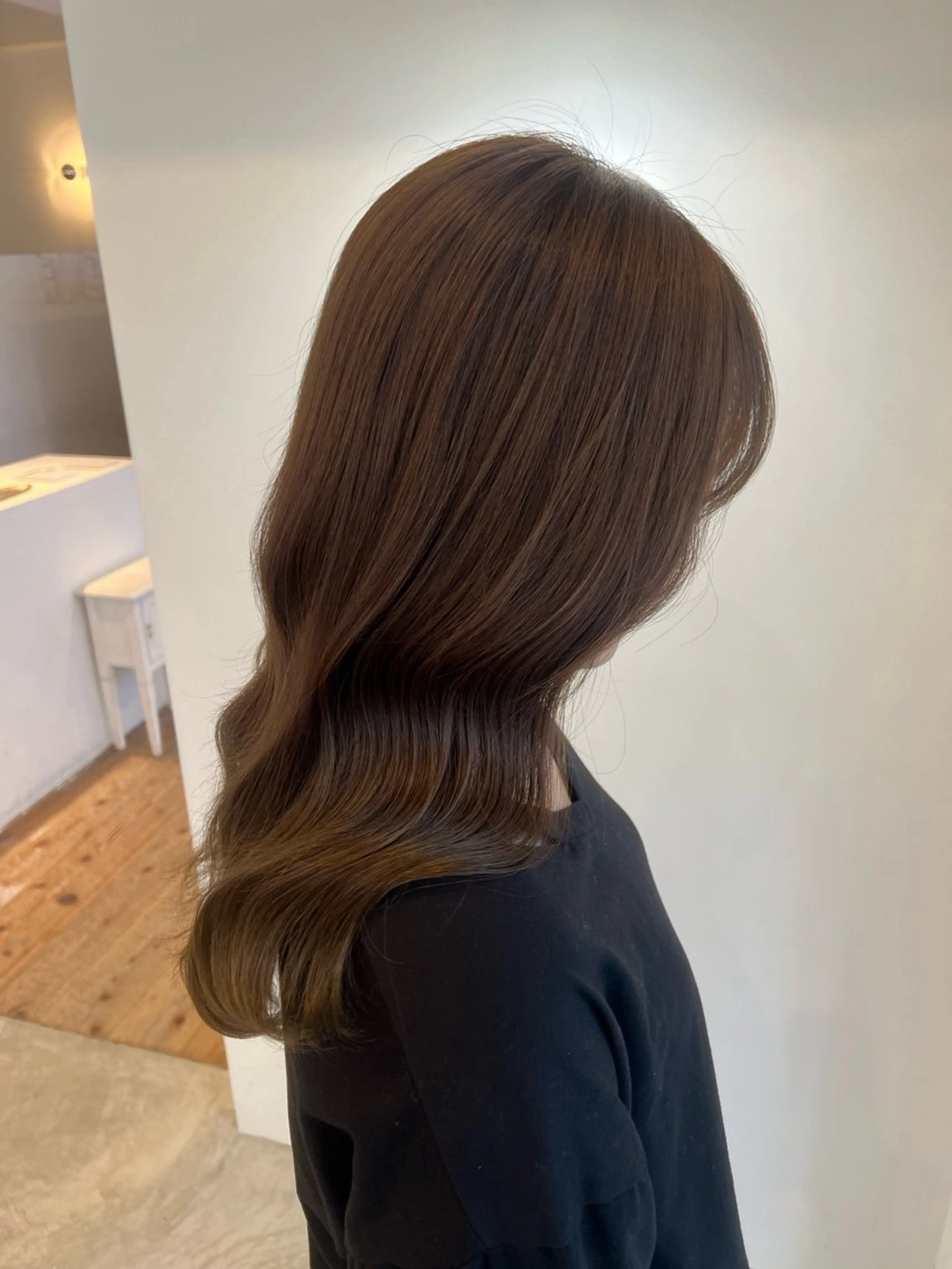 セミロング カラー カット ヘアカラー トリートメント 長田 唯のヘアスタイル