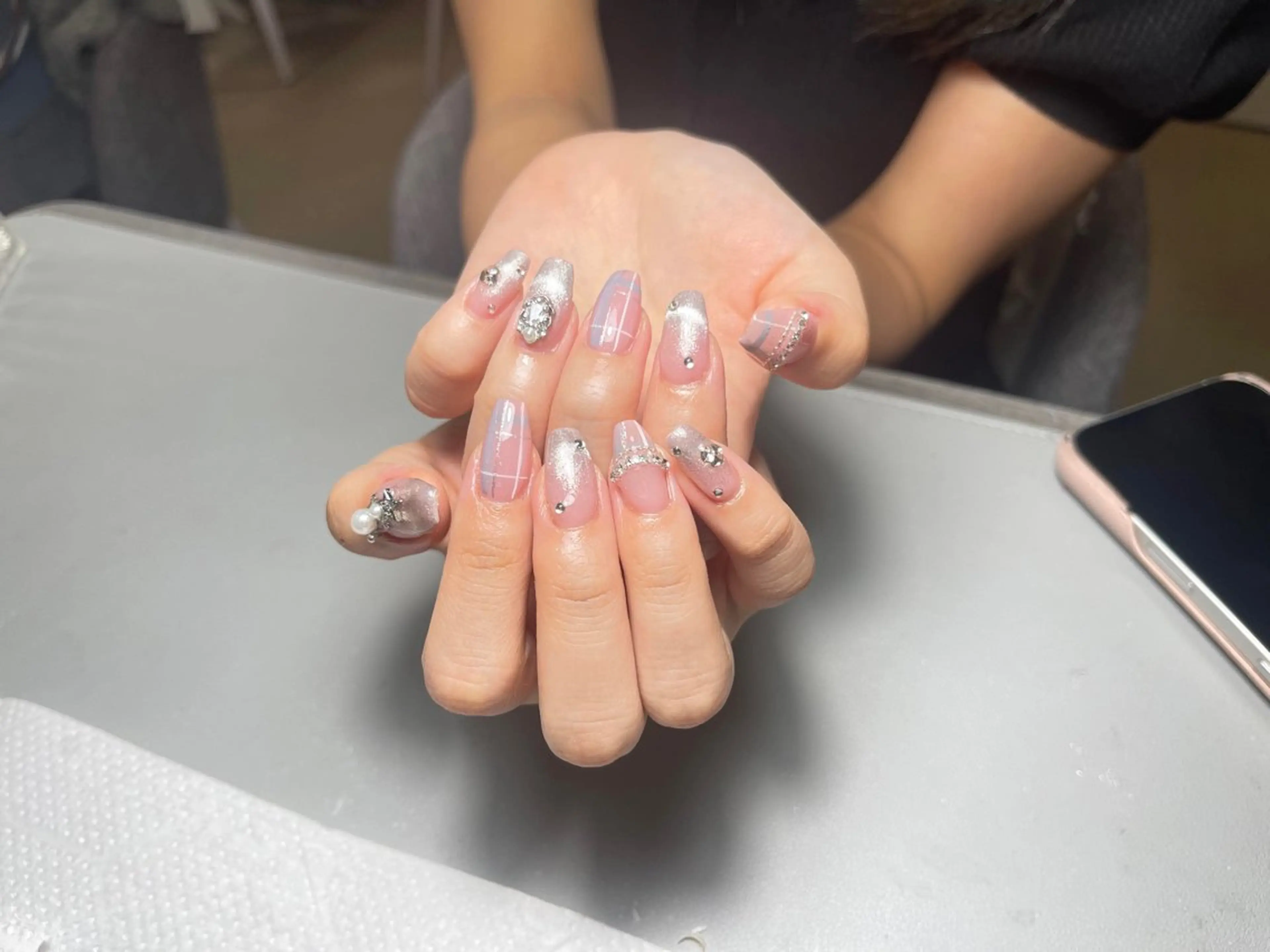 ネイル アートネイル ジェルネイル 持ち込み ニュアンスネイル 夏ネイル Yuu🎀Belle Nail Salonのネイルデザイン