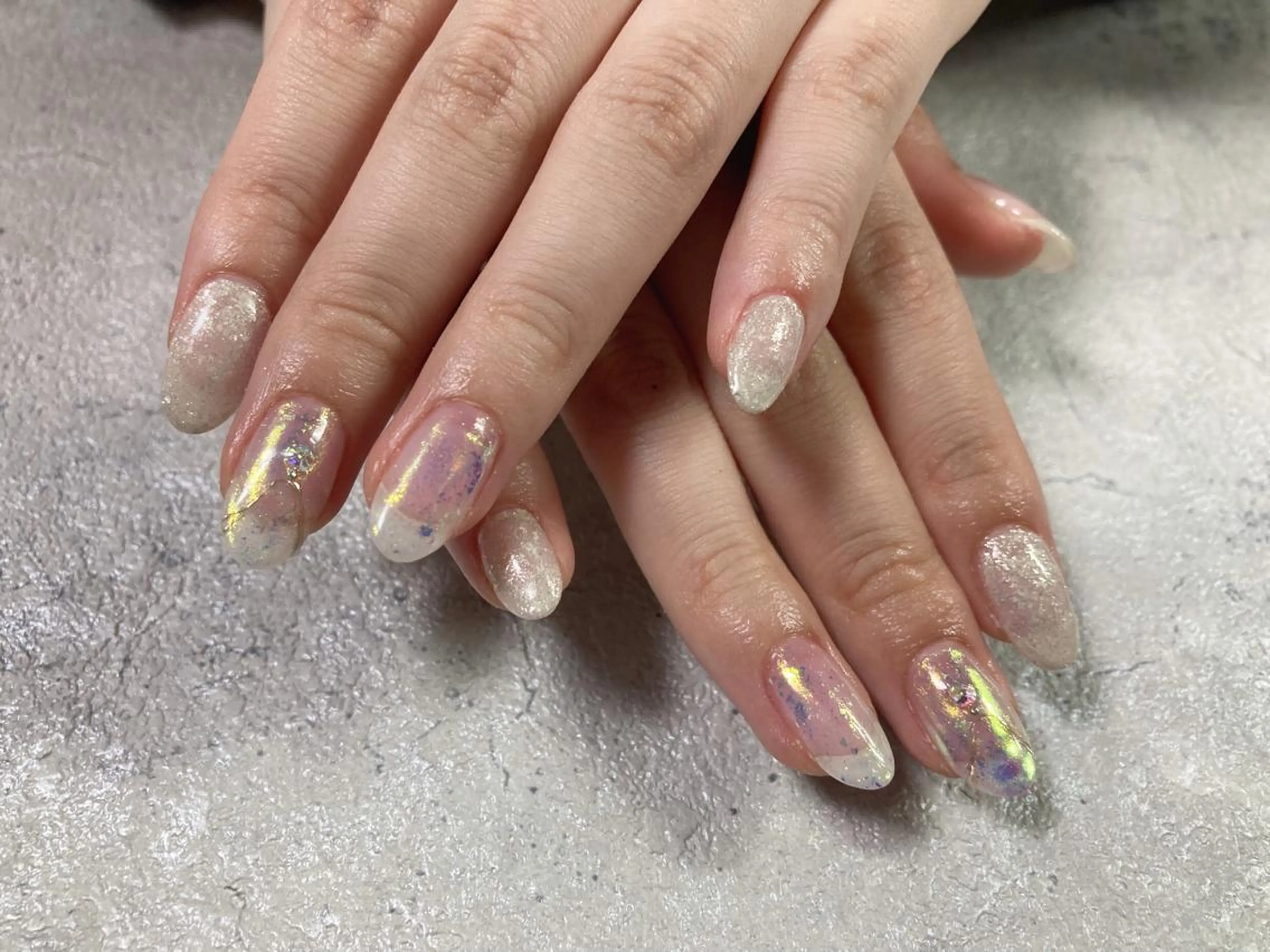 ネイル オーロラネイル フラワーネイル フットネイル フレンチネイル ジェルネイル ハンドネイル kikinail 溝の口のネイルデザイン