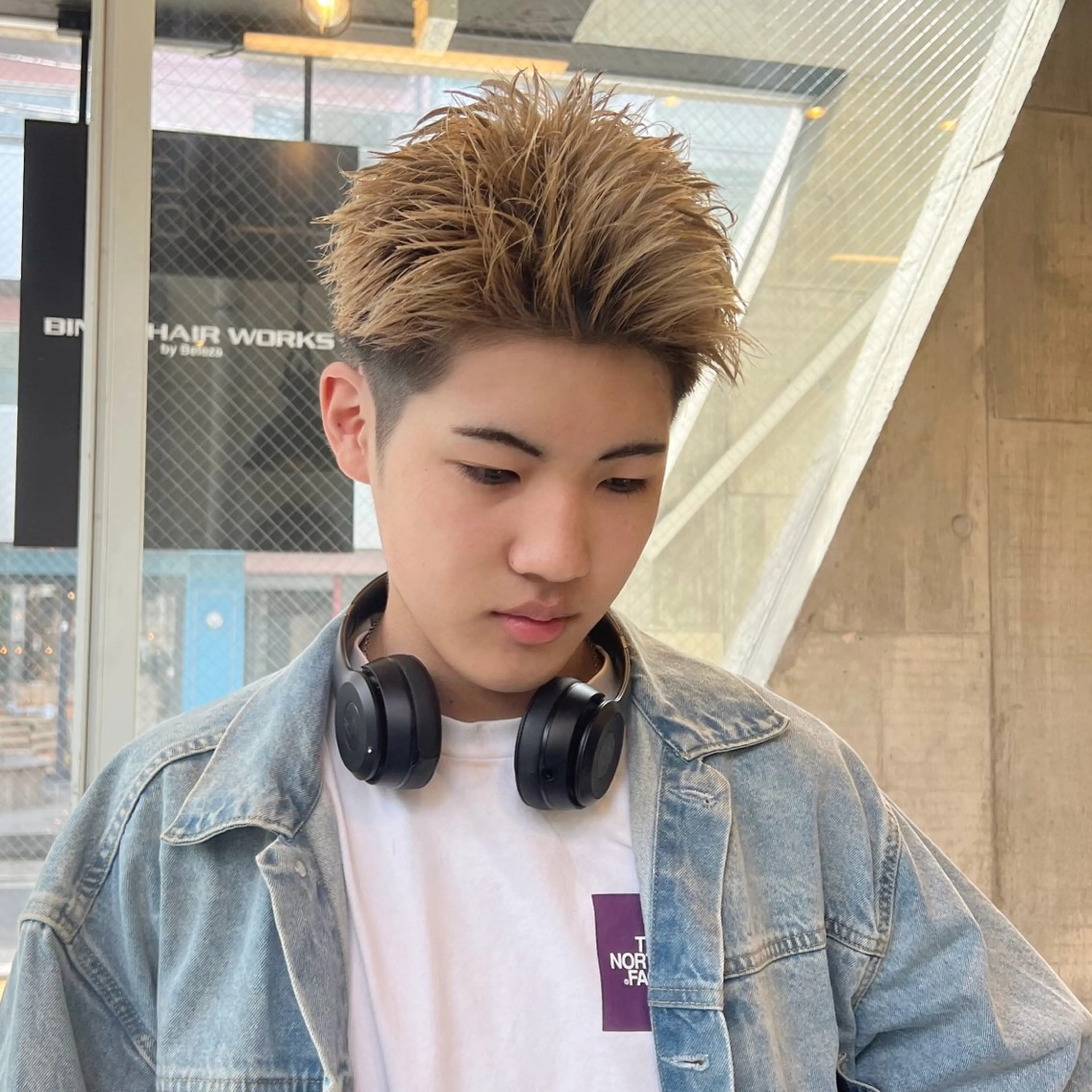 メンズ スパイキーショート カット ヘアカラー トリートメント メンズ特化/パーマ/ メッシュ/竜成のヘアスタイル