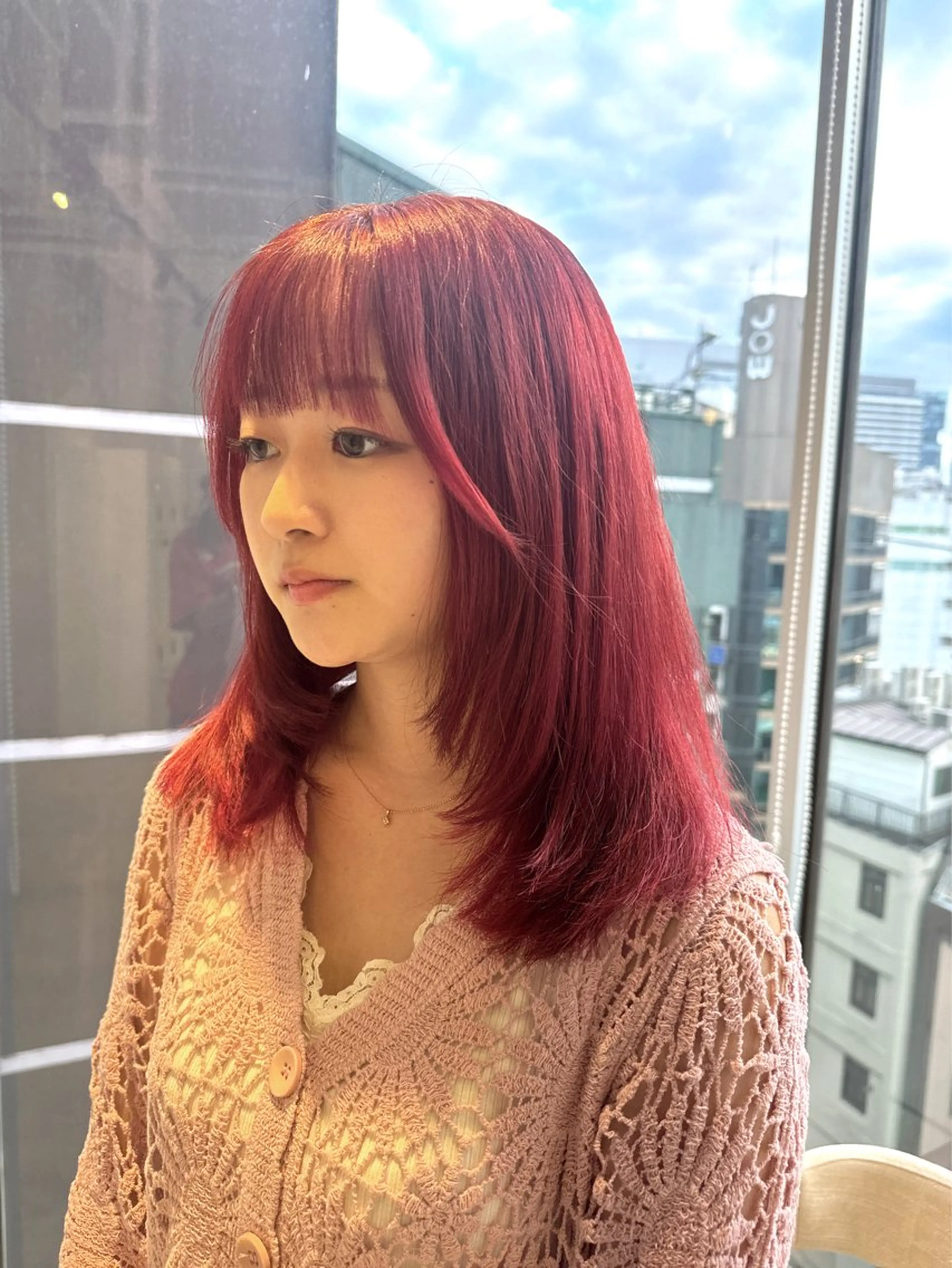 カラー カシス レッドカラー 透明感カラー✨艶髪 制作🌱山根あゆみのヘアスタイル