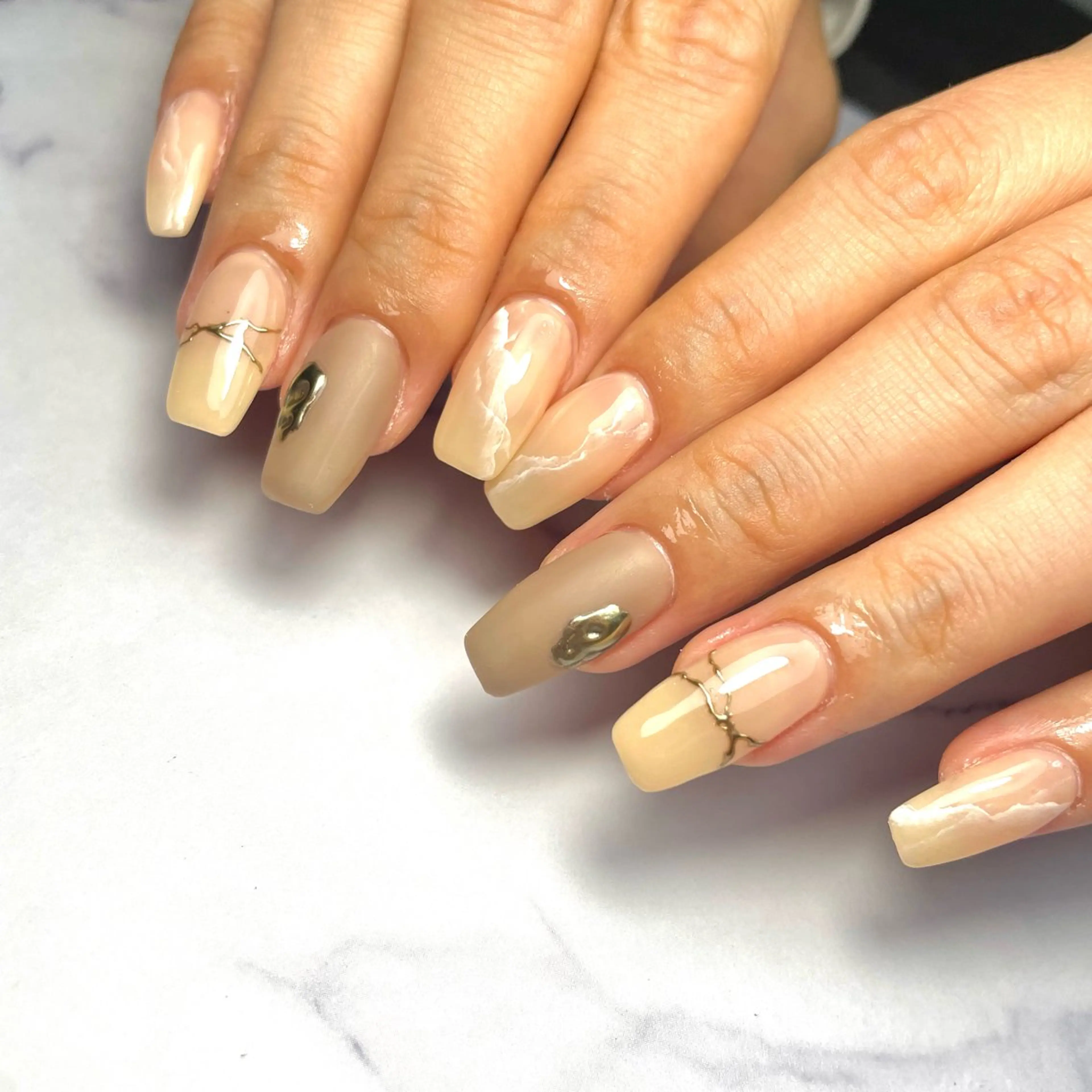 ネイル 大理石ネイル(マーブル) 持ち込み ニュアンスネイル Oracion Nailのネイルデザイン