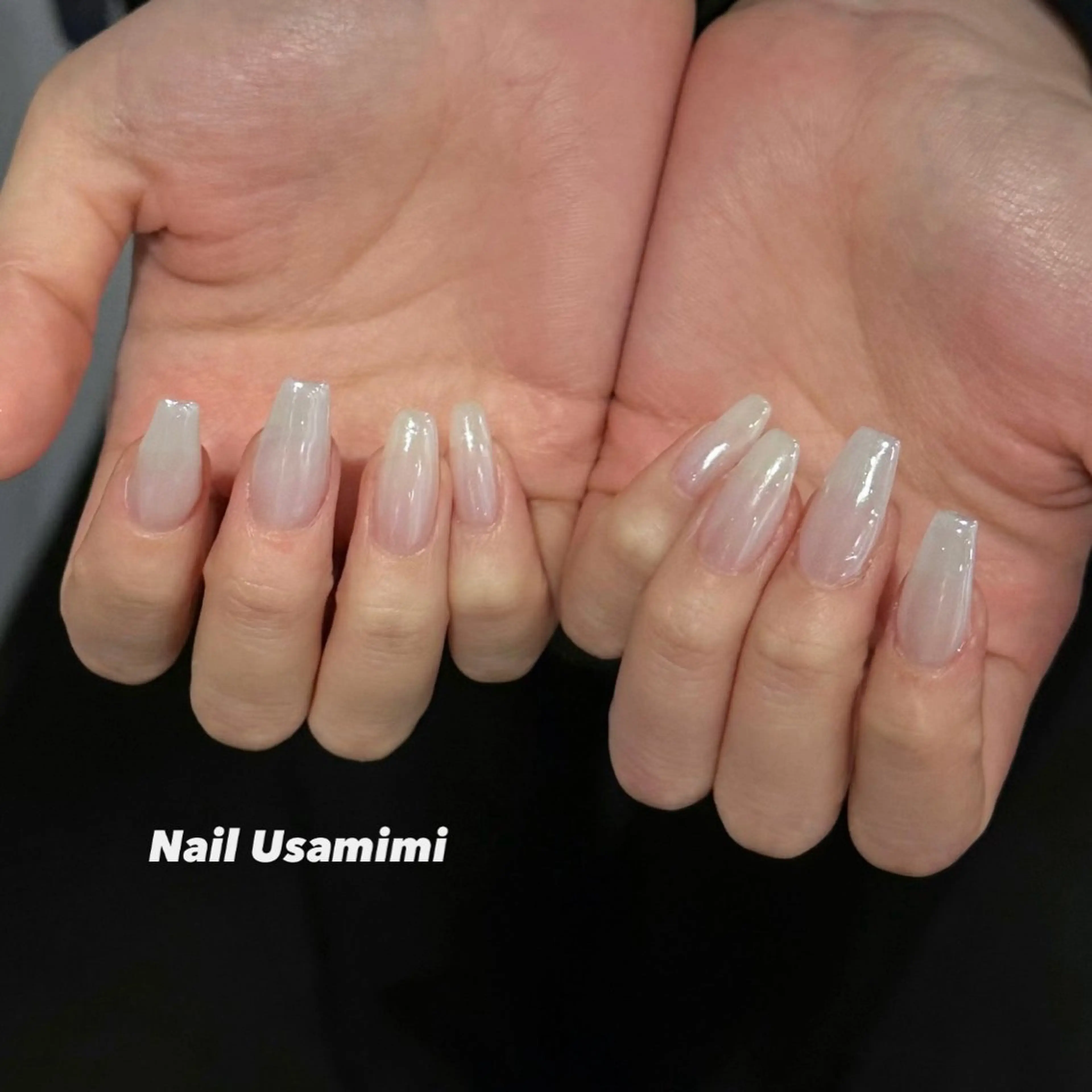 ネイル オーロラネイル 春ネイル ワンホンネイル ハンドネイル 本町NailUsaM imi MOMOKAのネイルデザイン