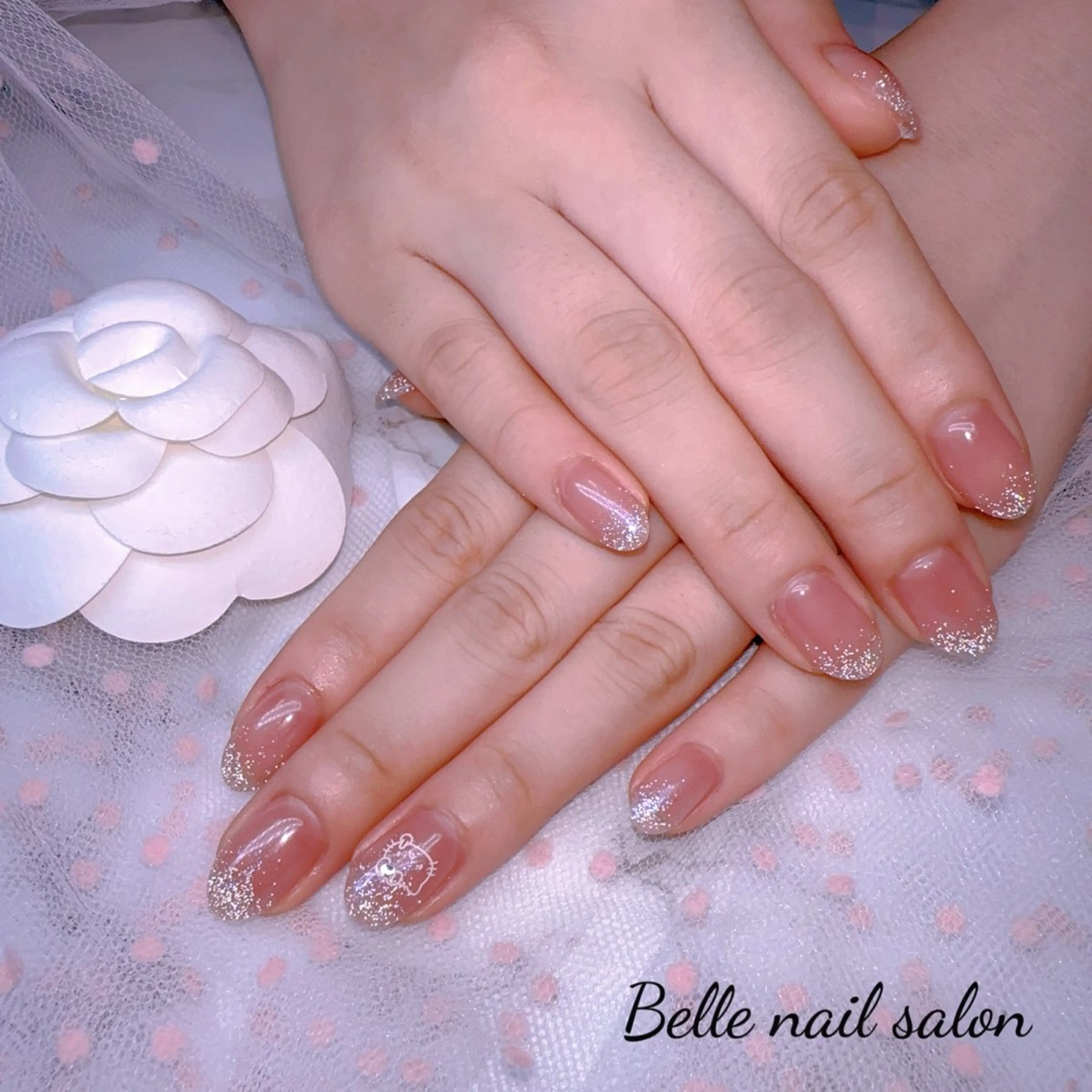 ネイル オーロラネイル フラッシュネイル フットネイル 韓国ネイル ラメ(グリッター) ハンドネイル Belle nail salon 新小岩のネイルデザイン
