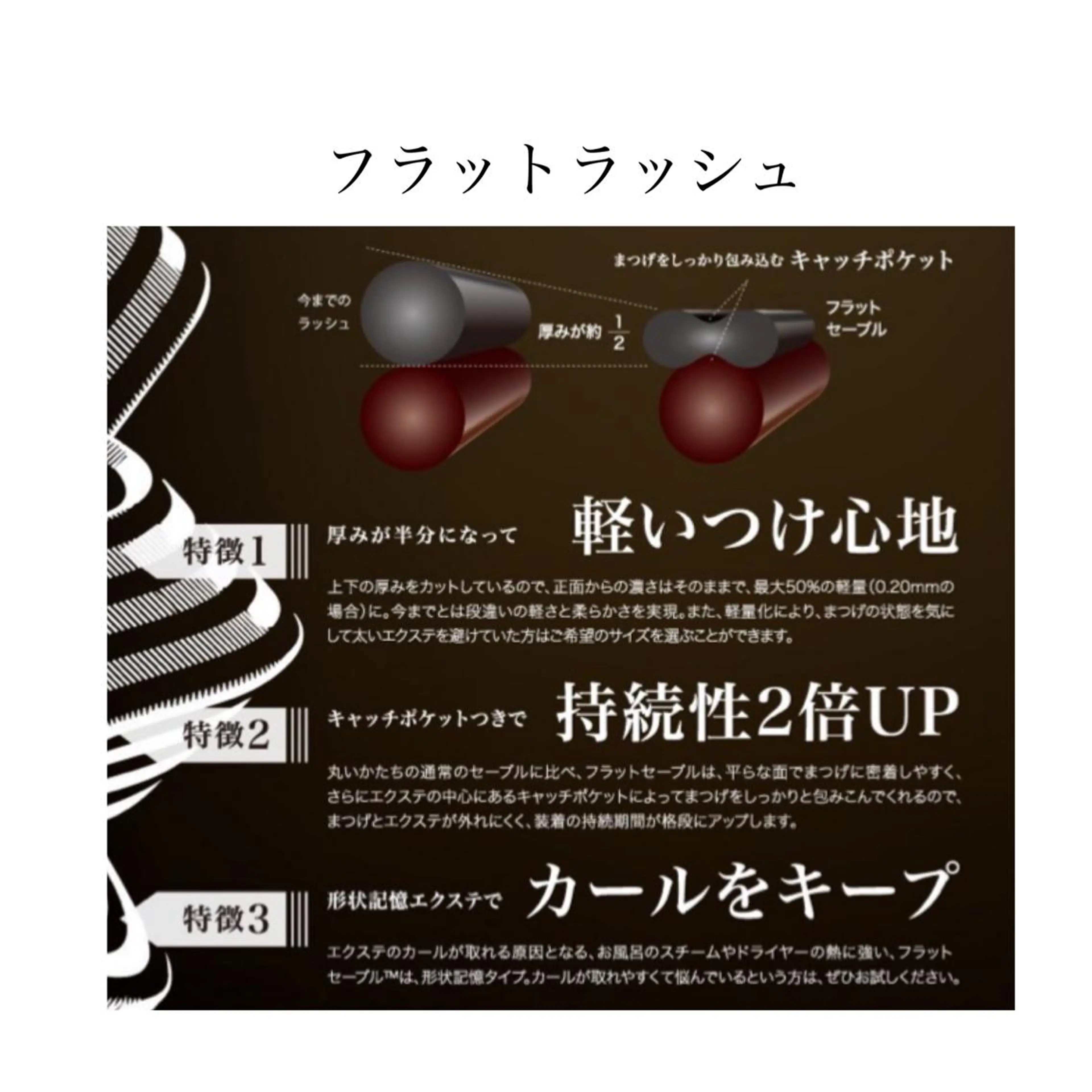 マツエク・マツパ カラーマツエク フラットラッシュ まつげパーマ セーブル 一重×まつ毛パーマ マツエク progress つくばのマツエク・マツパデザイン