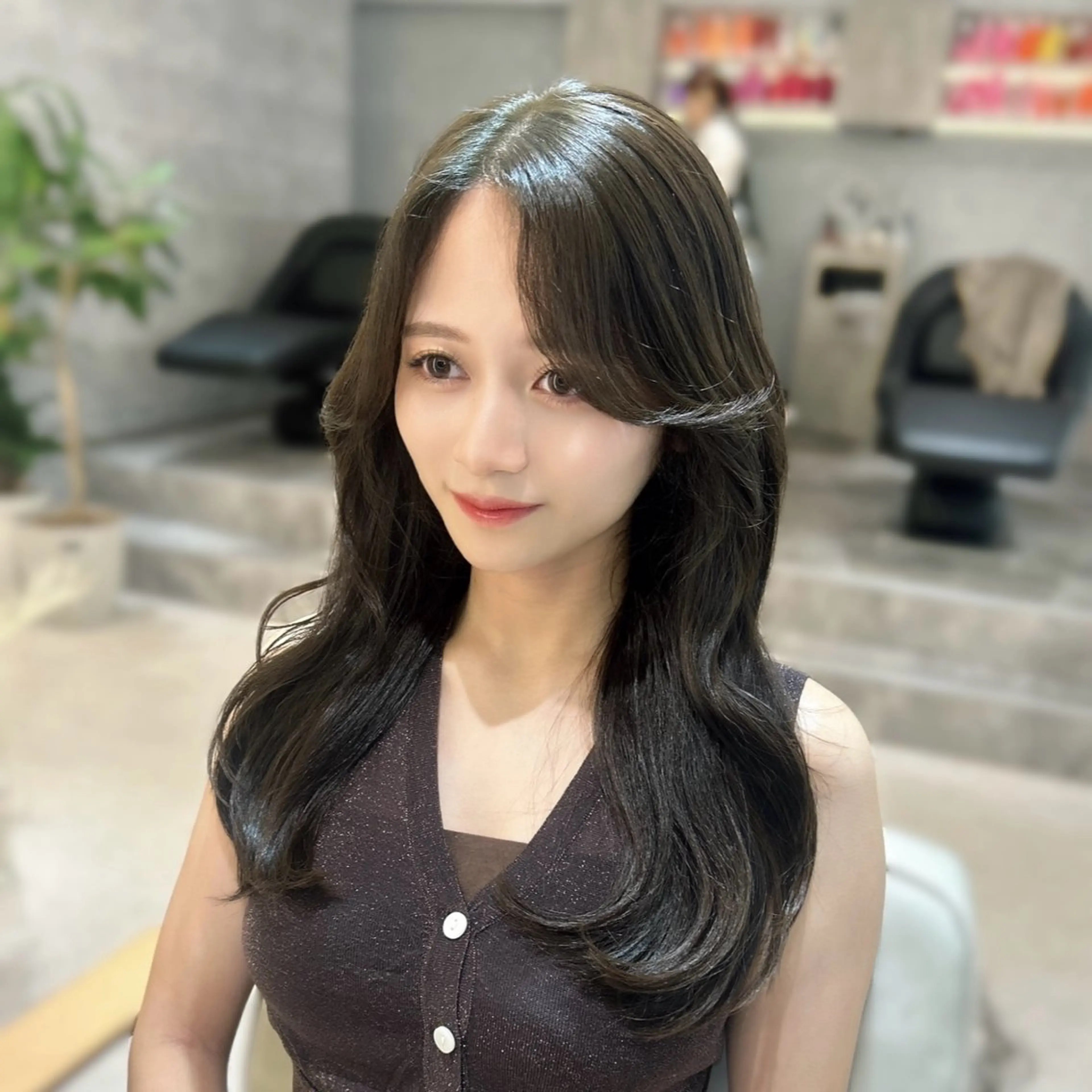 ロング カット ヘアカラー 韓国風×髪質改善 ゆりのヘアスタイル