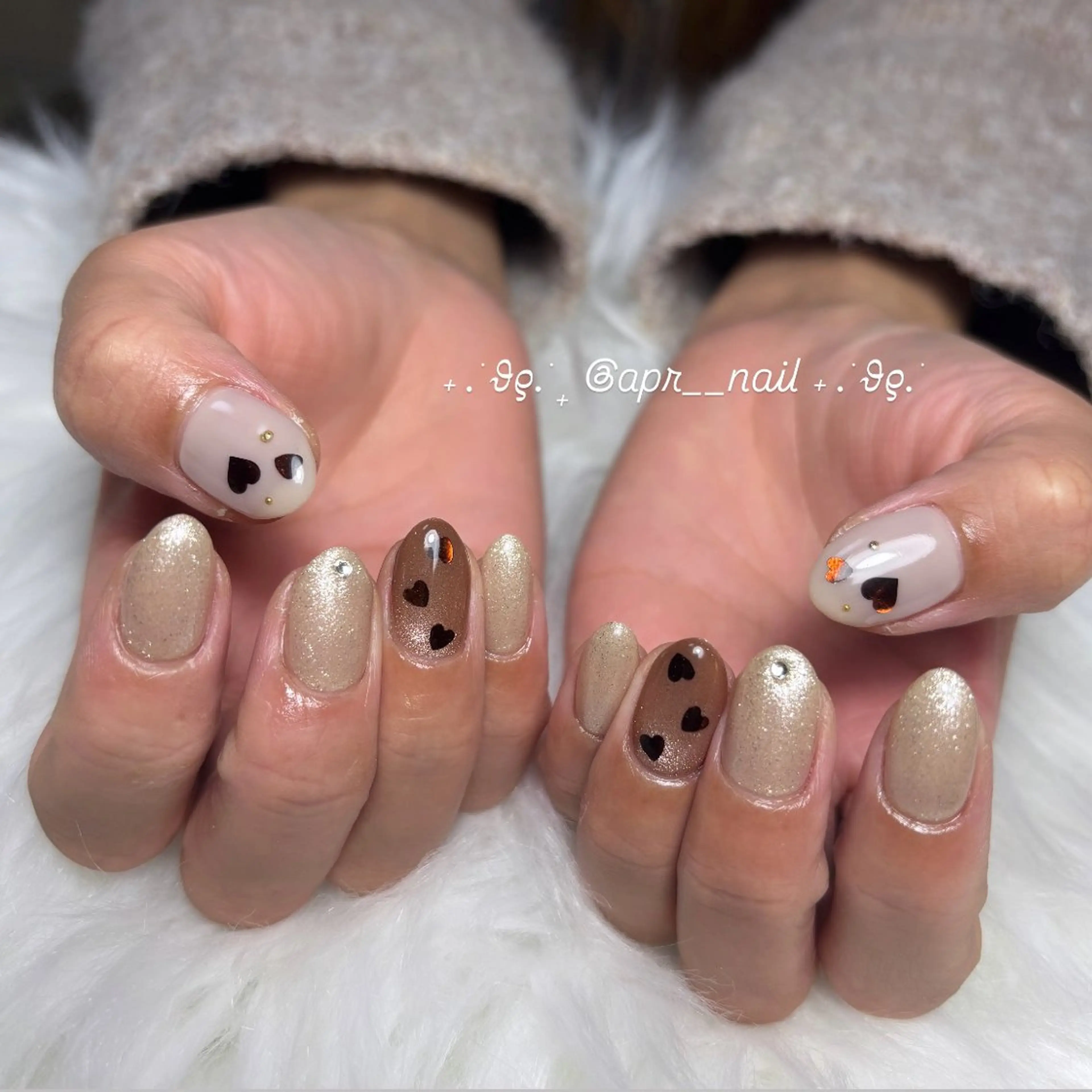 ネイル バレンタイン ハンドネイル Nailsalon apricotのネイルデザイン
