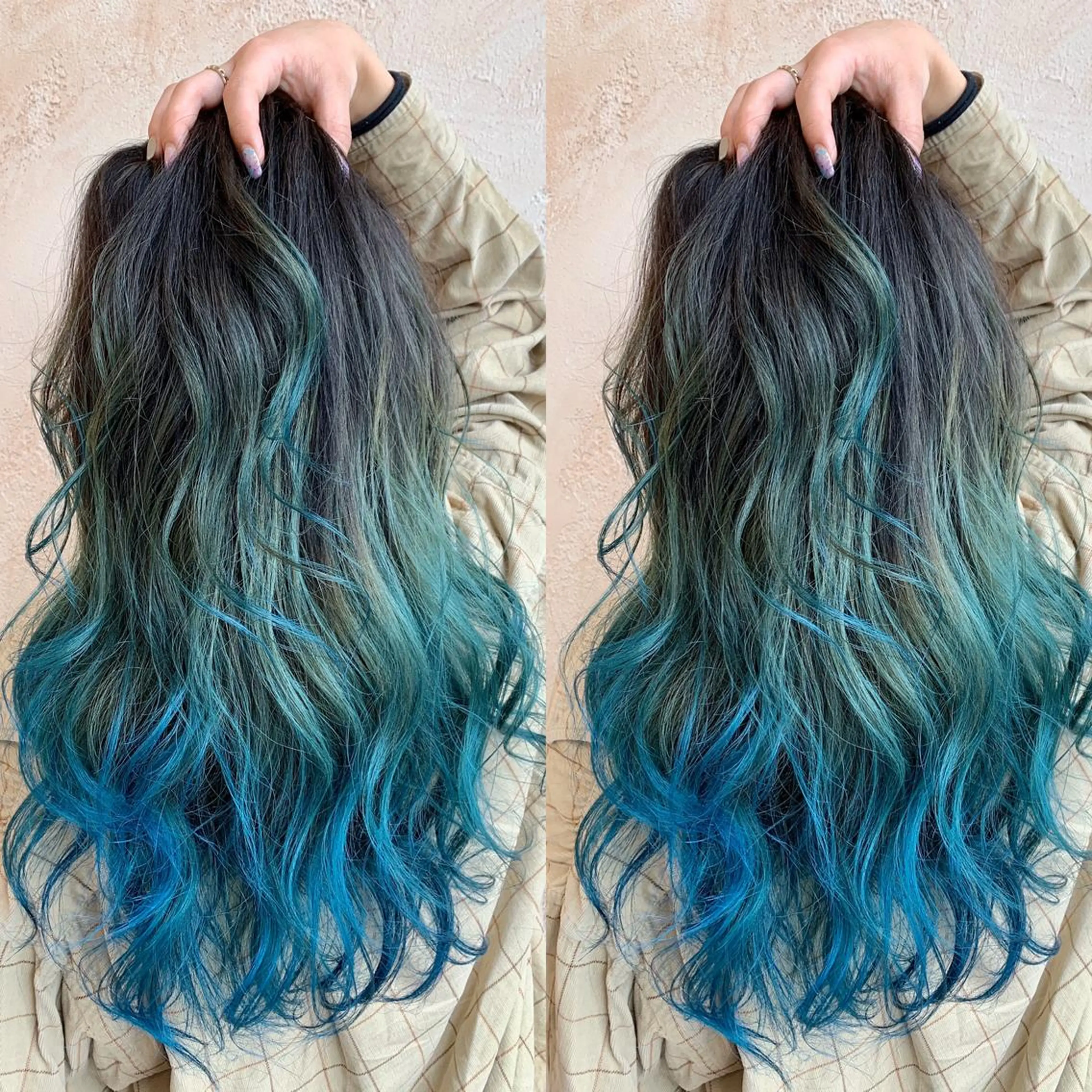 カラー グラデーションカラー ネイビーカラー ヘアカラー 水戸/ブリーチカラー ♠️♠️會澤遼真のヘアスタイル