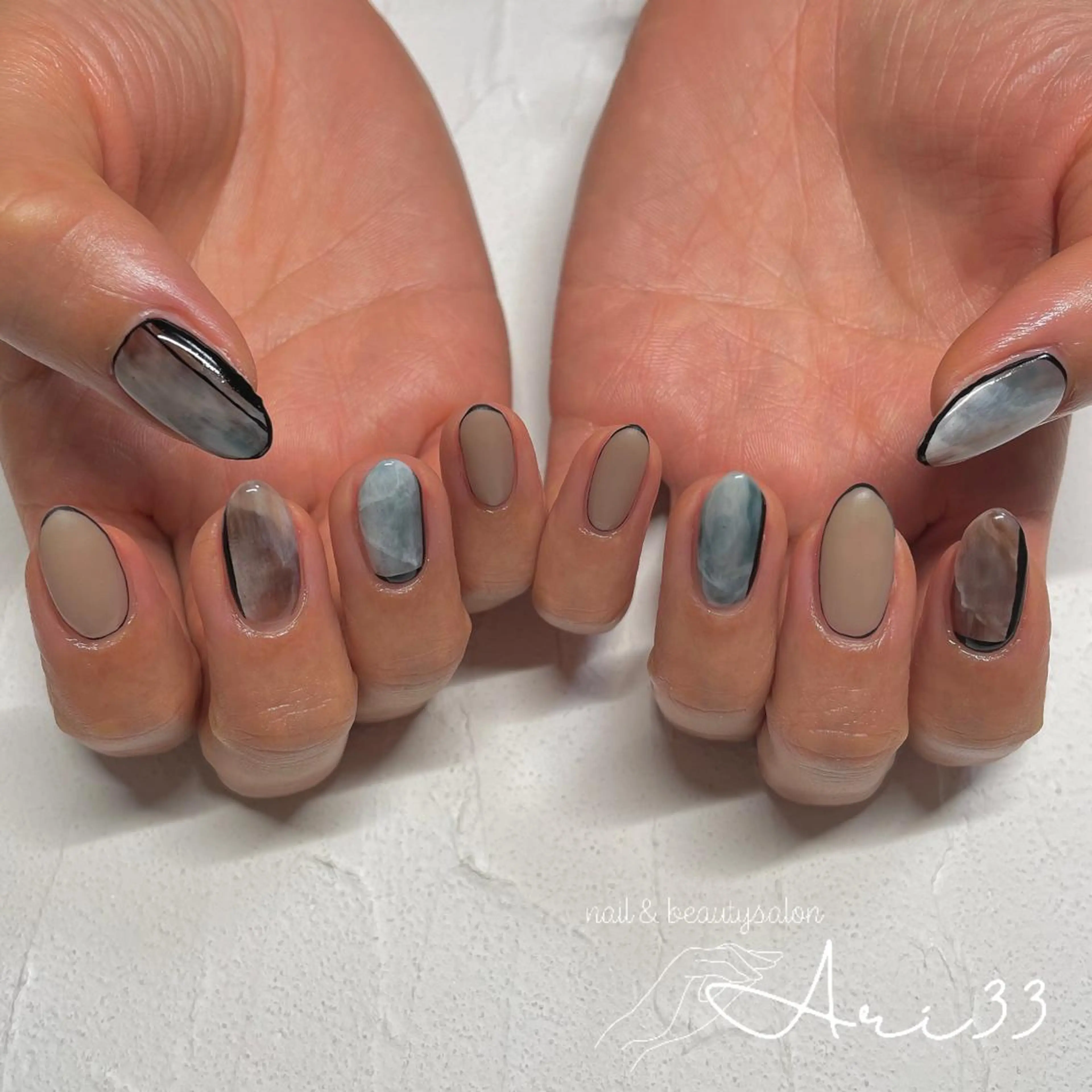 ネイル ニュアンスネイル ハンドネイル プライベートサロン Ari33nailのネイルデザイン
