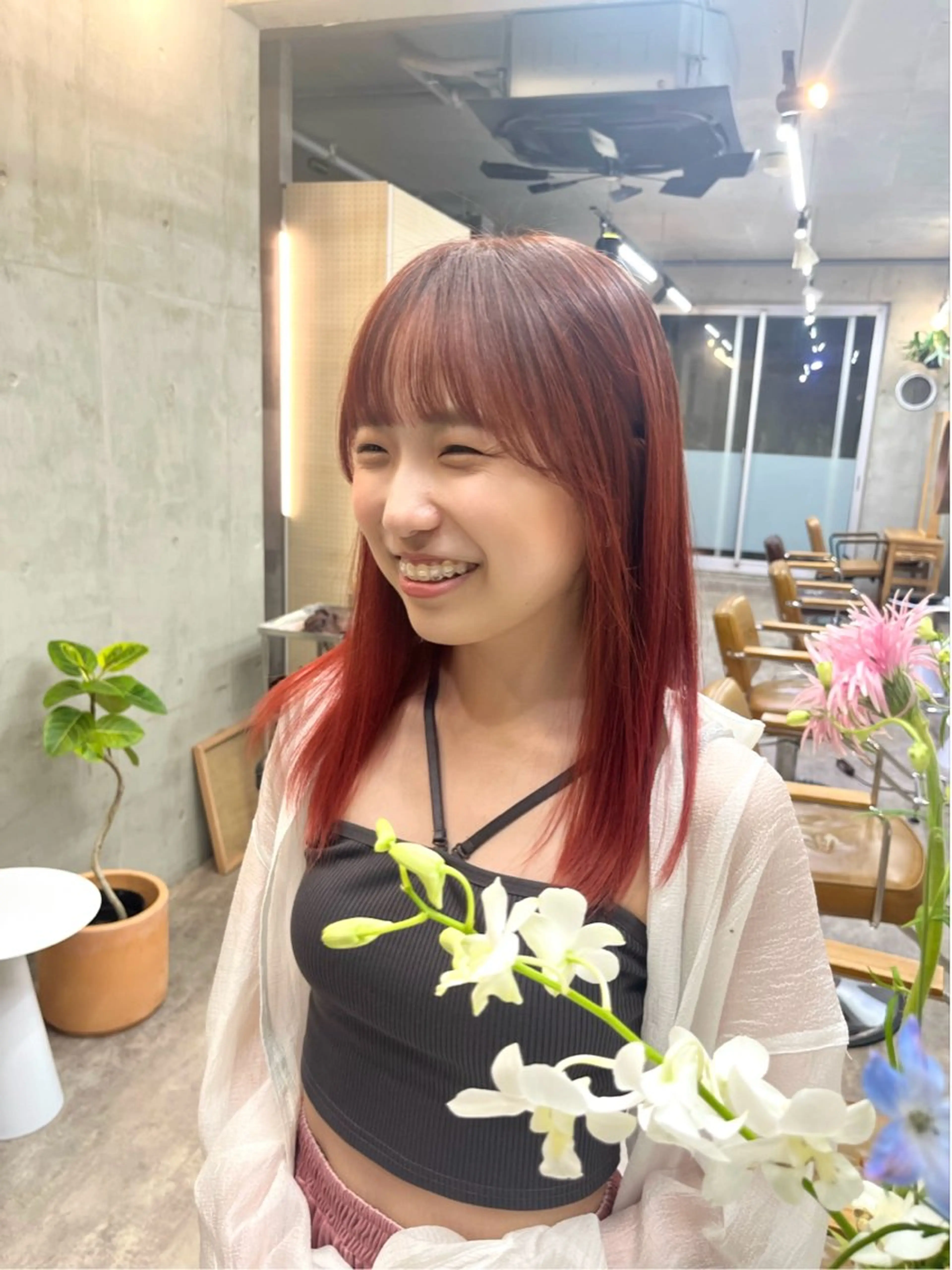 セミロング 顔周りカット カット SALT WATER所属・🫐 𝐌𝐚𝐨 🫐似合わせcutのヘアスタイル