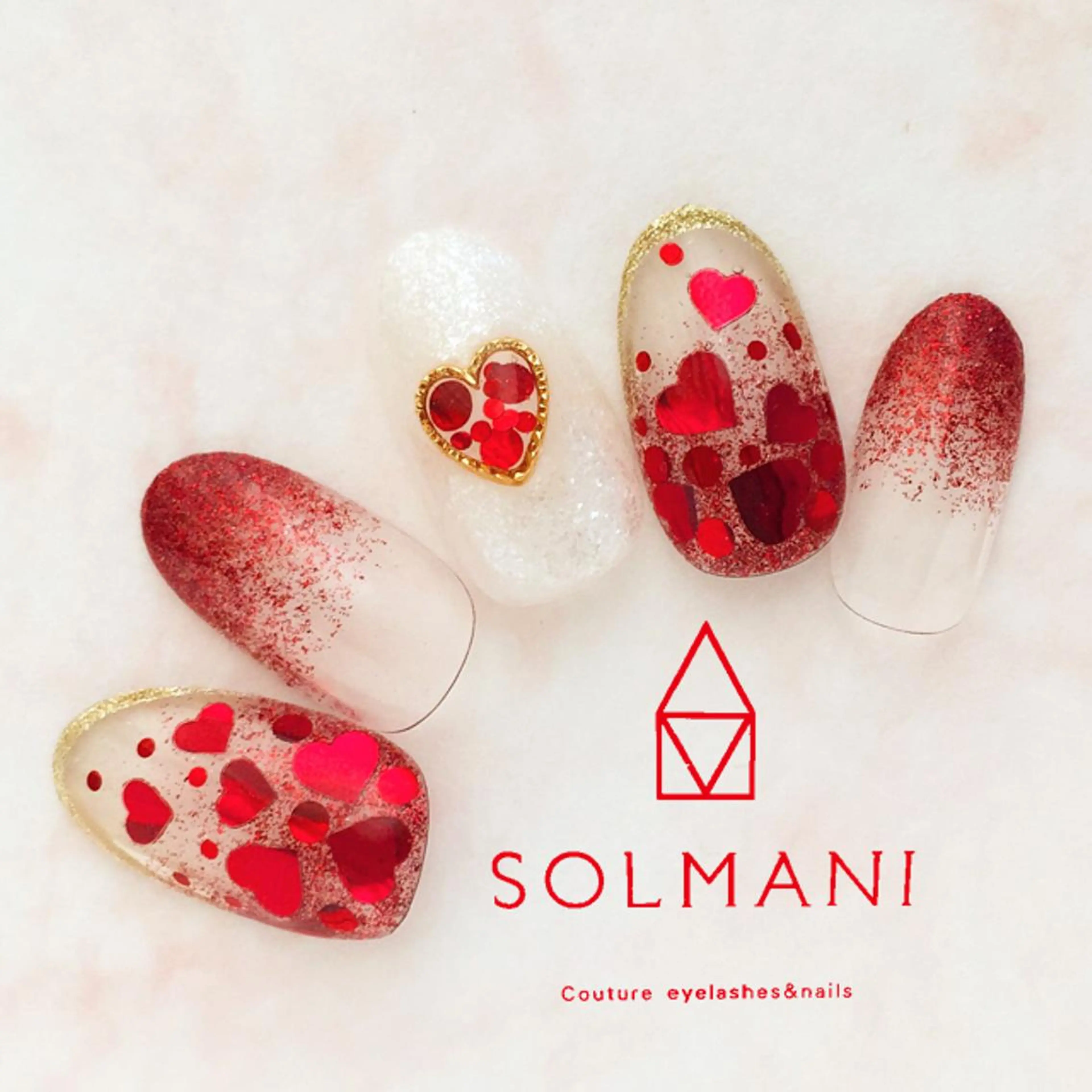 ネイル バレンタイン SOLMANI 予約担当のネイルデザイン