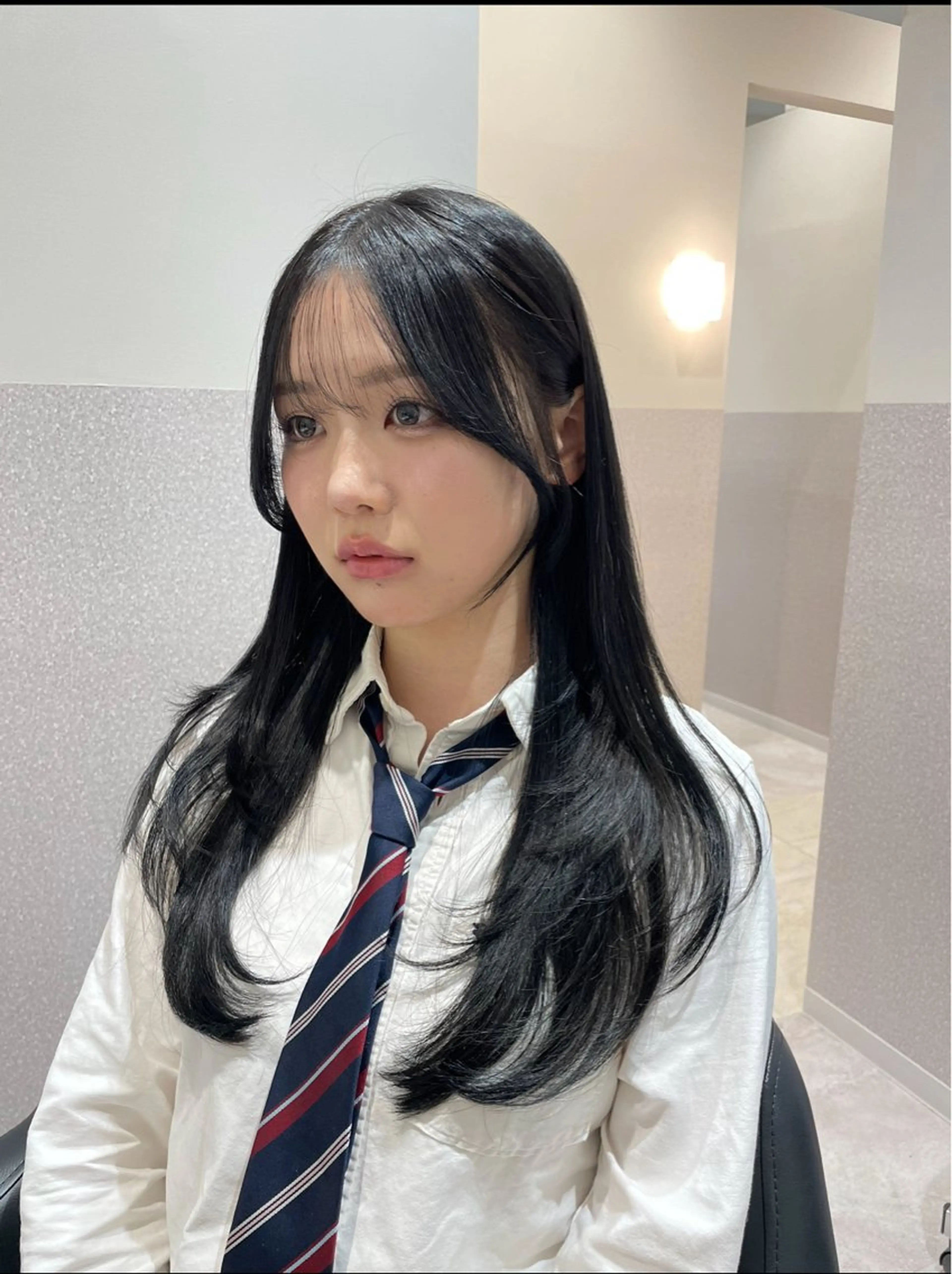 ロング 韓国風ヘア レイヤーカット カット ヘアカラー トリートメント ❤︎︎韓国ヘア❤︎︎ 𝑺𝒉𝒊𝒉𝒐のヘアスタイル