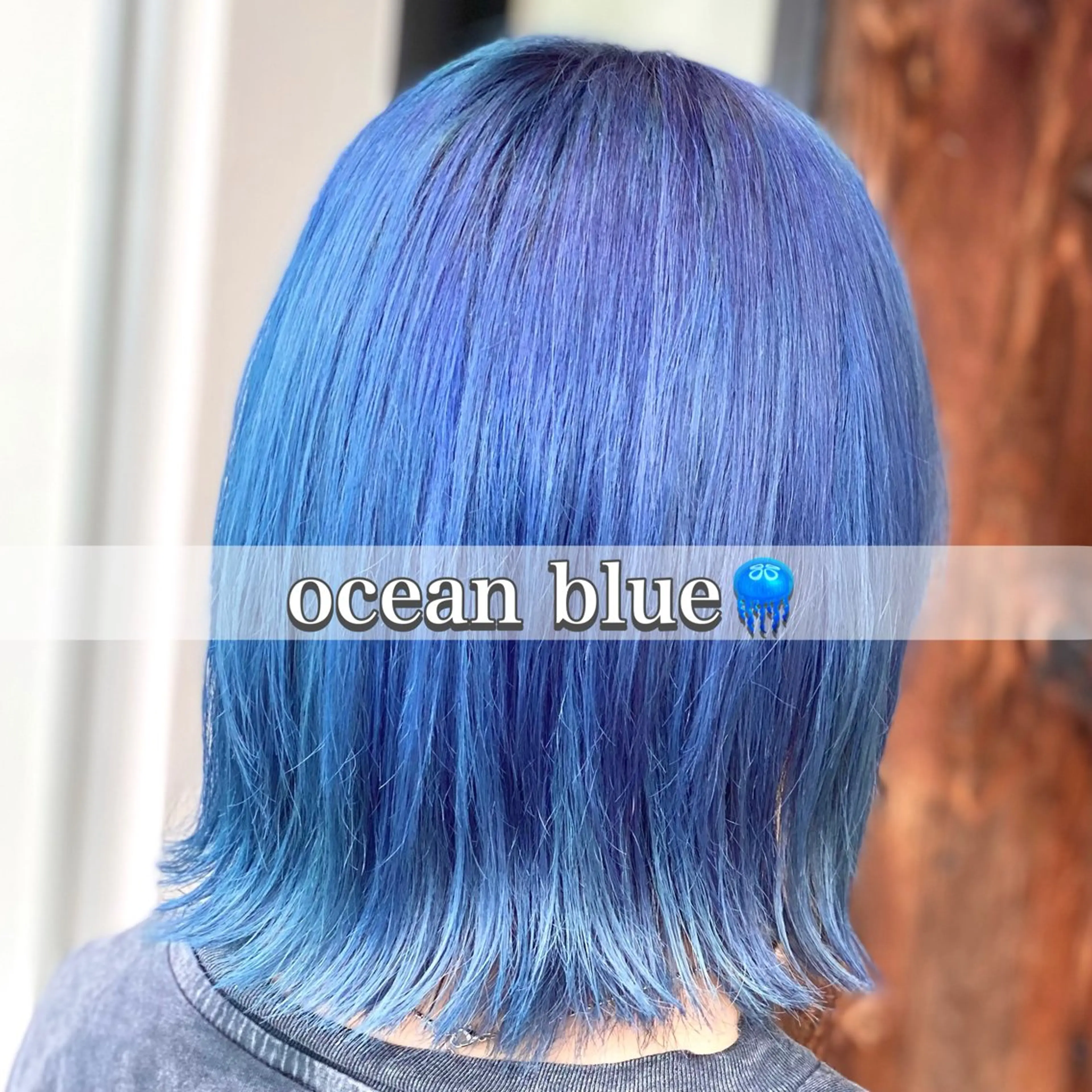 カラー ブリーチ ブルーカラー 谷井 実結樹のヘアスタイル