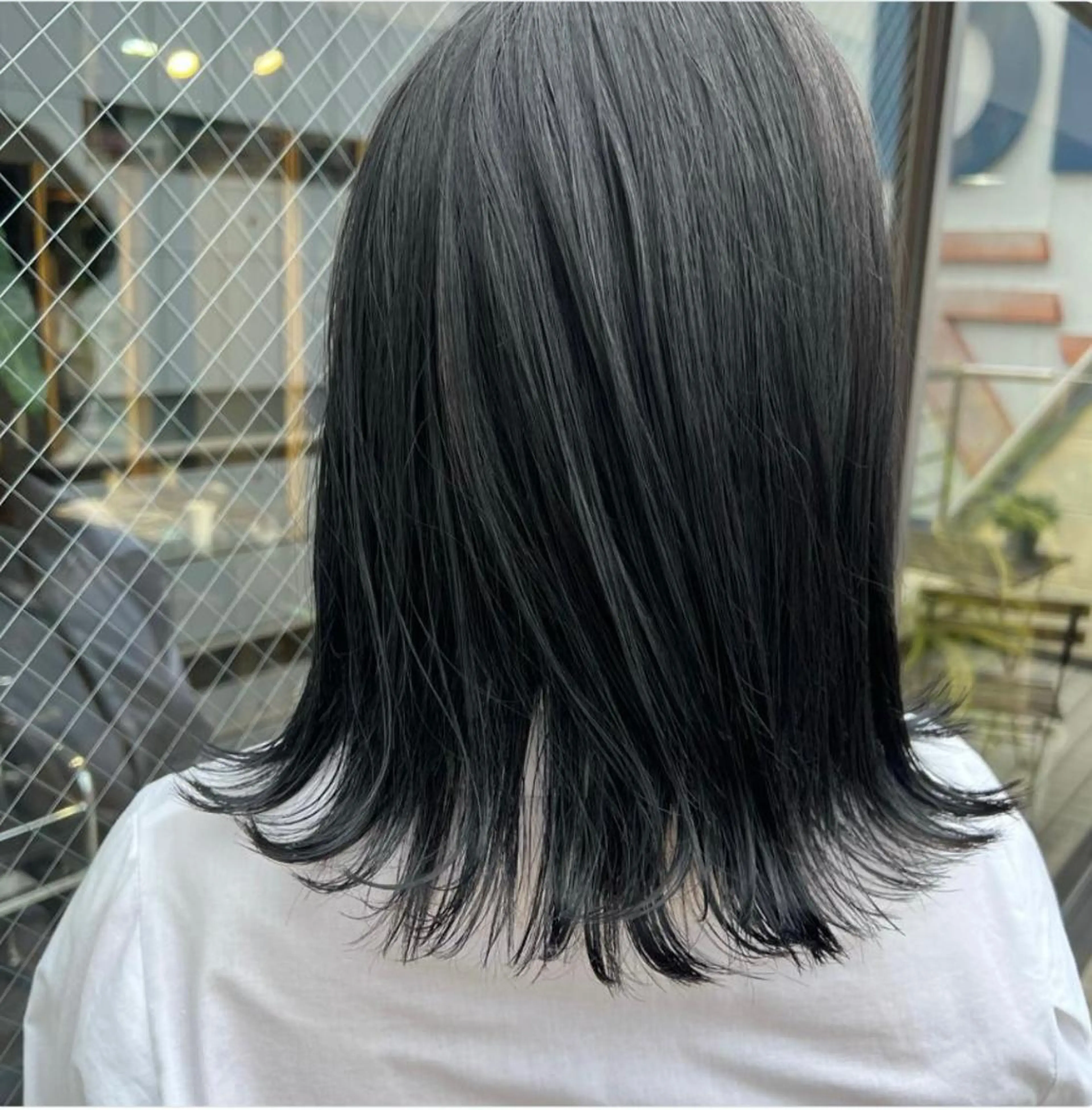 ミディアム カラー 黒髪 ブルーカラー ブルーブラック 🎀ダブルカラー/ ピンク×ガーリー🎀のヘアスタイル