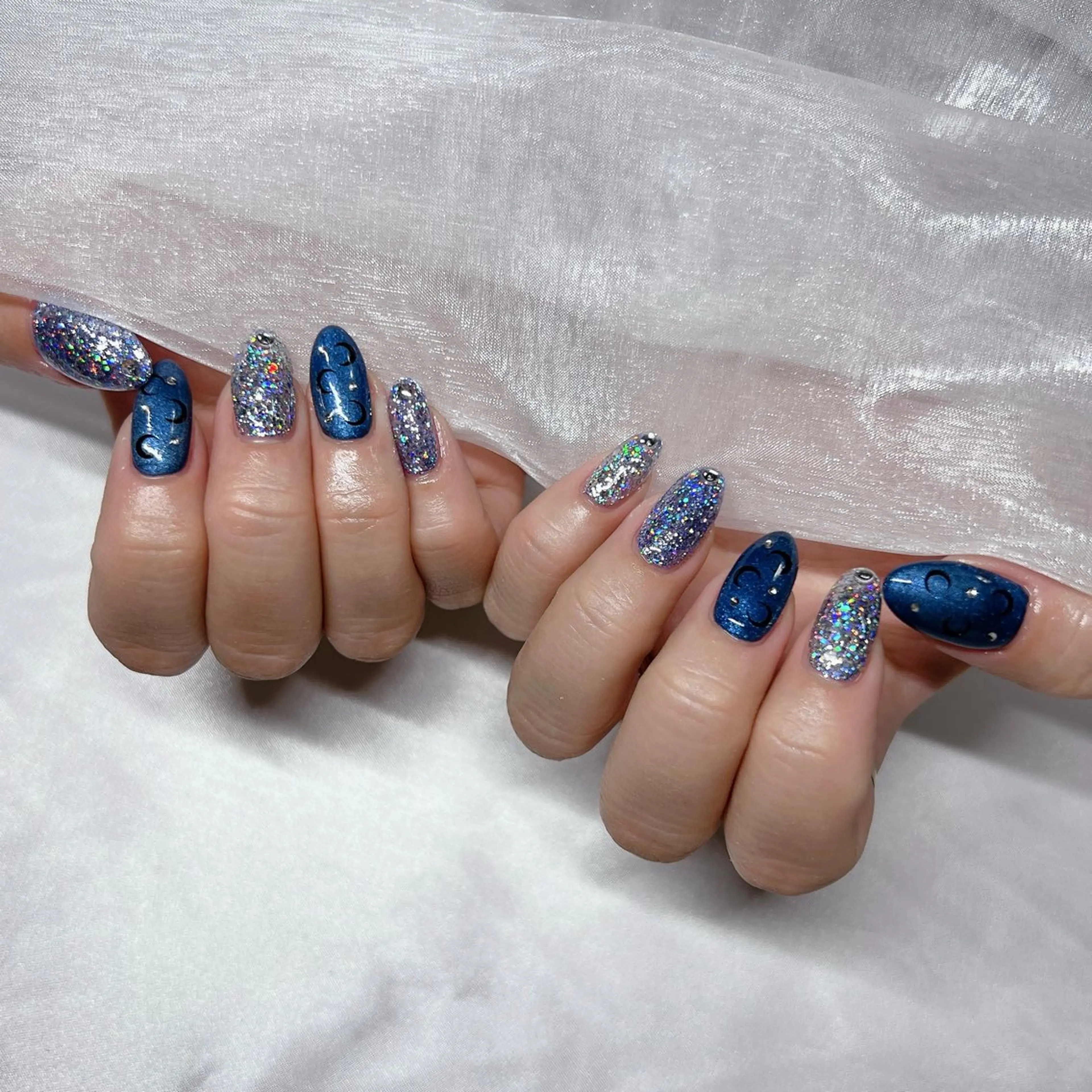 ネイル ジェルネイル 韓国ネイル ラメ(グリッター) マグネットネイル 持ち込み ハンドネイル -nail salon-Reward所属・nail salon Rewardのネイルデザイン