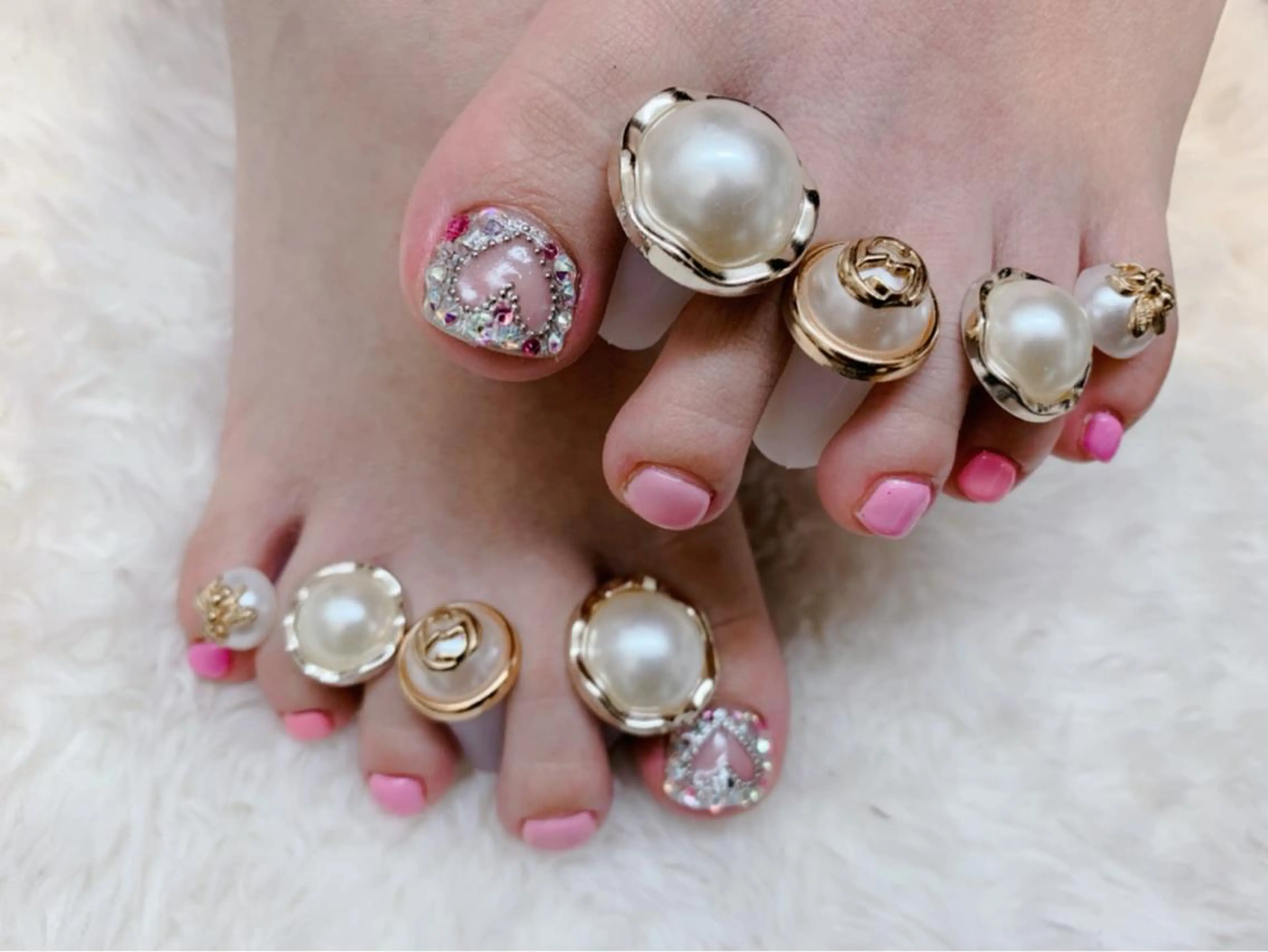 ネイル アートネイル フットネイル ハート ピンク ハンドネイル フットネイル T. kayoのネイルデザイン