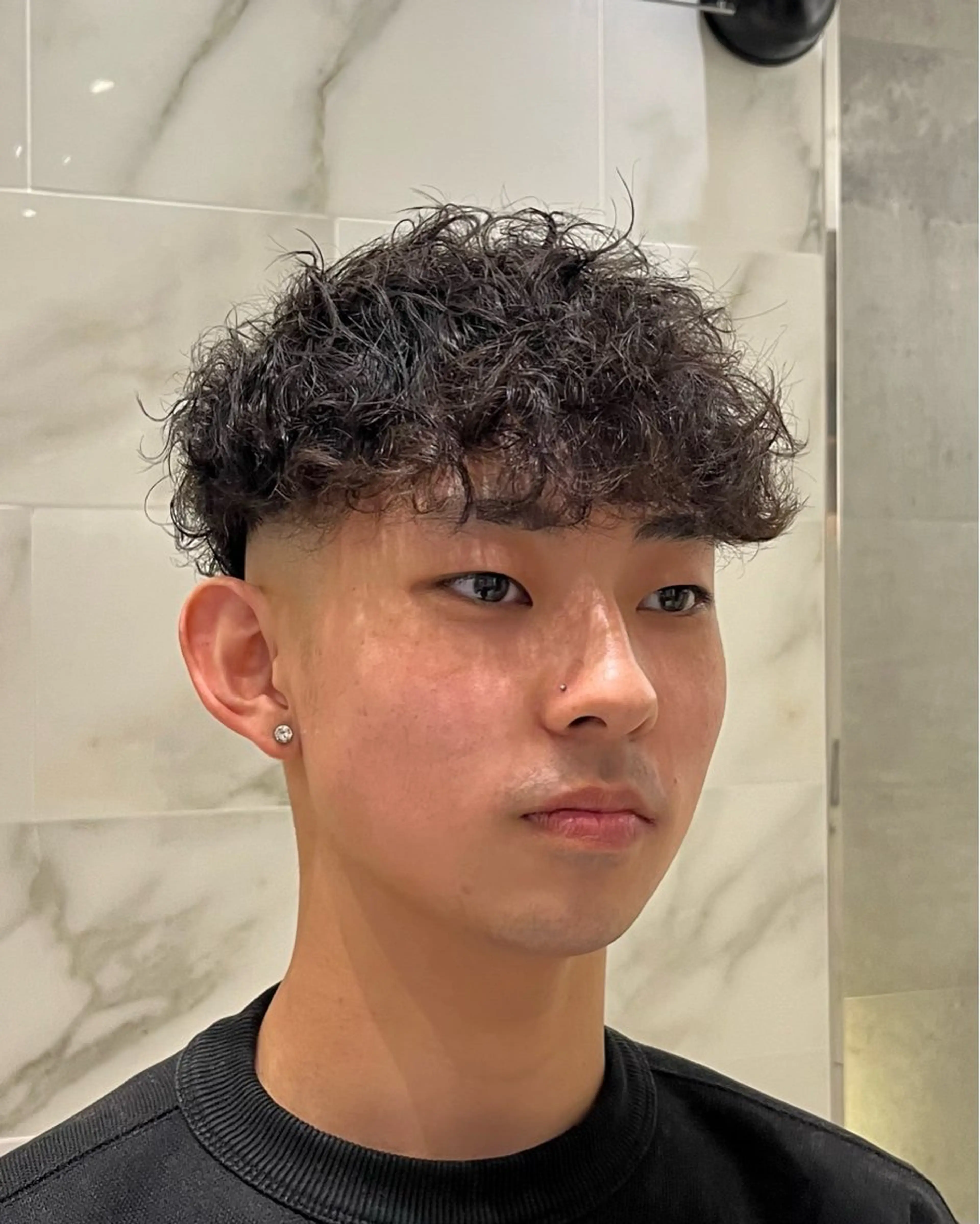 パーマ メンズ フェードカット スペインカール バーバーミキ塚本店所属・塚本/バーバー/ メンズサロン/さののヘアスタイル