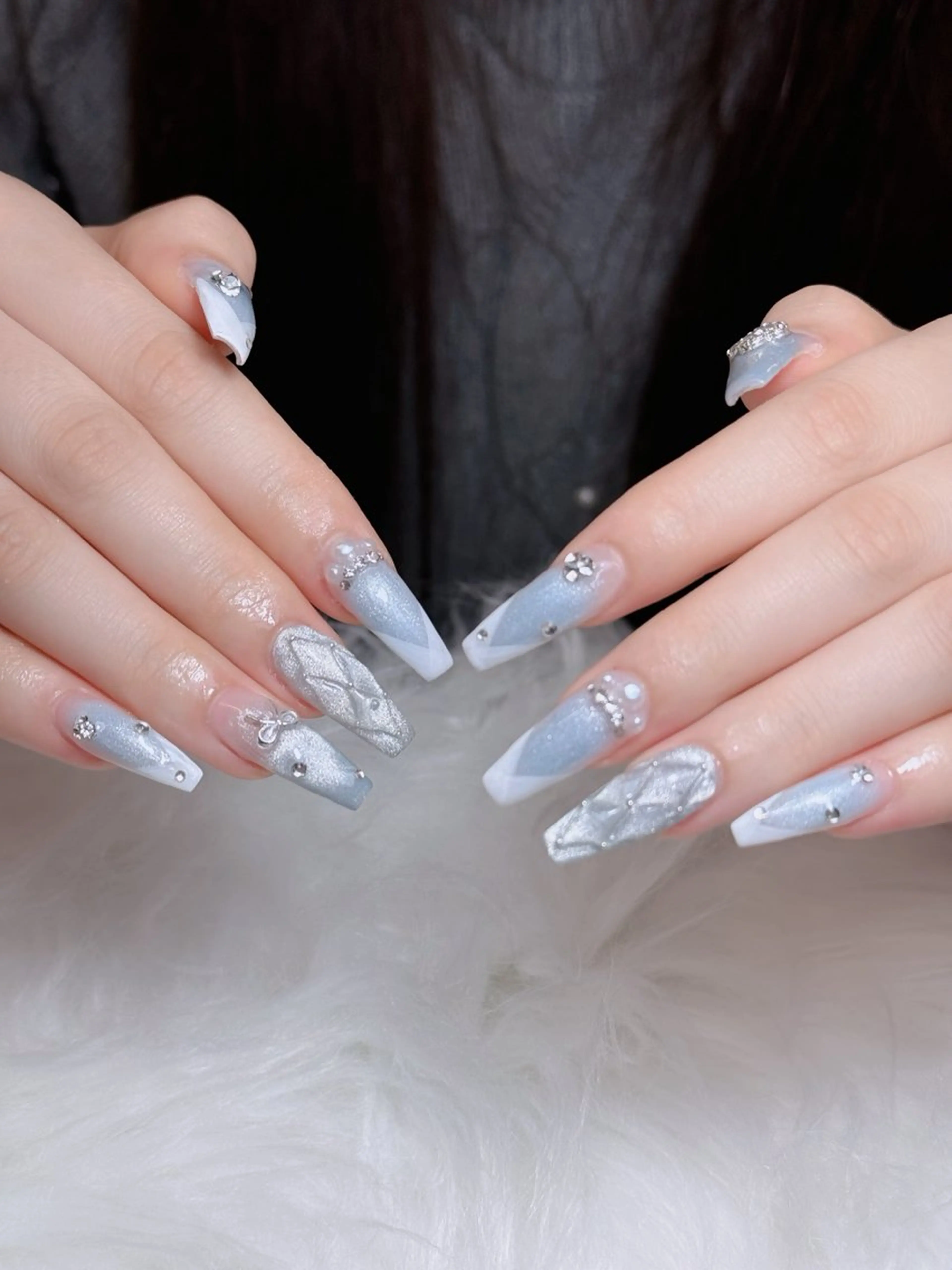 ネイル オーロラネイル チークネイル フットネイル フレンチネイル 韓国ネイル Lumi Nail 新大久保3‘のネイルデザイン