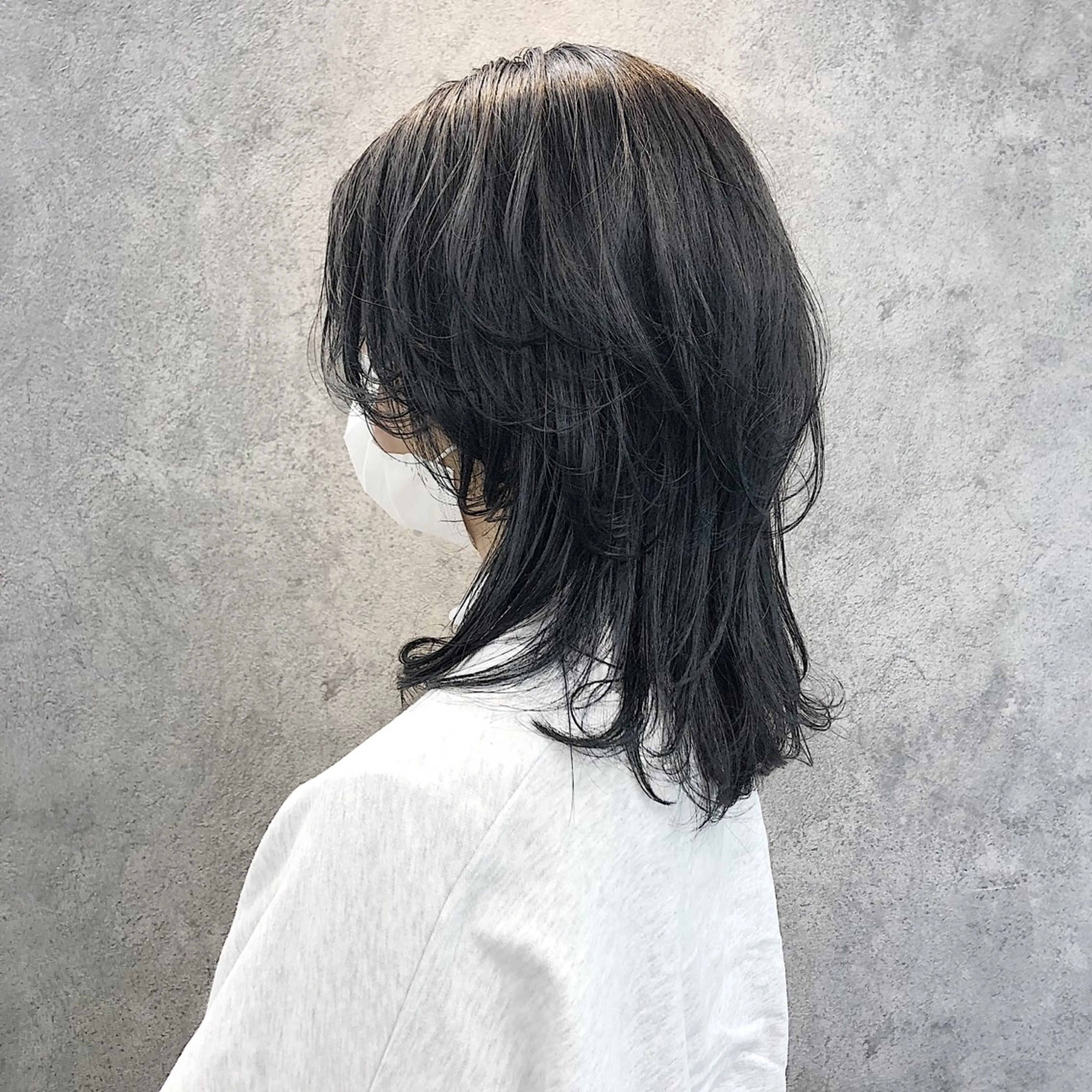 ミディアム レイヤーカット ウルフカット ウルフレイヤー カット 所渉/韓国レイヤー /ウルフカットのヘアスタイル