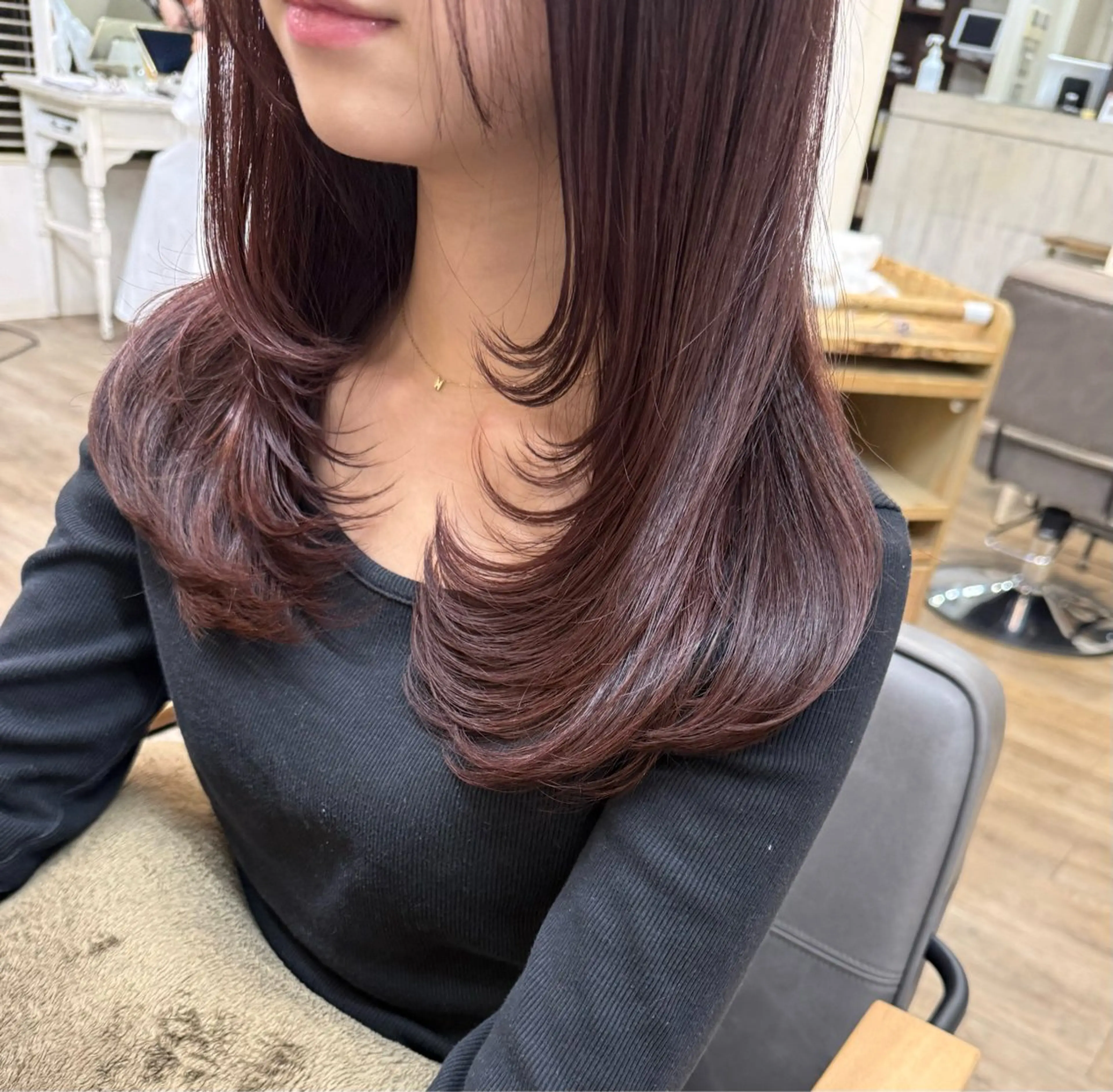 セミロング カット ヘアカラー Rinka/レイヤー /透明感カラーのヘアスタイル