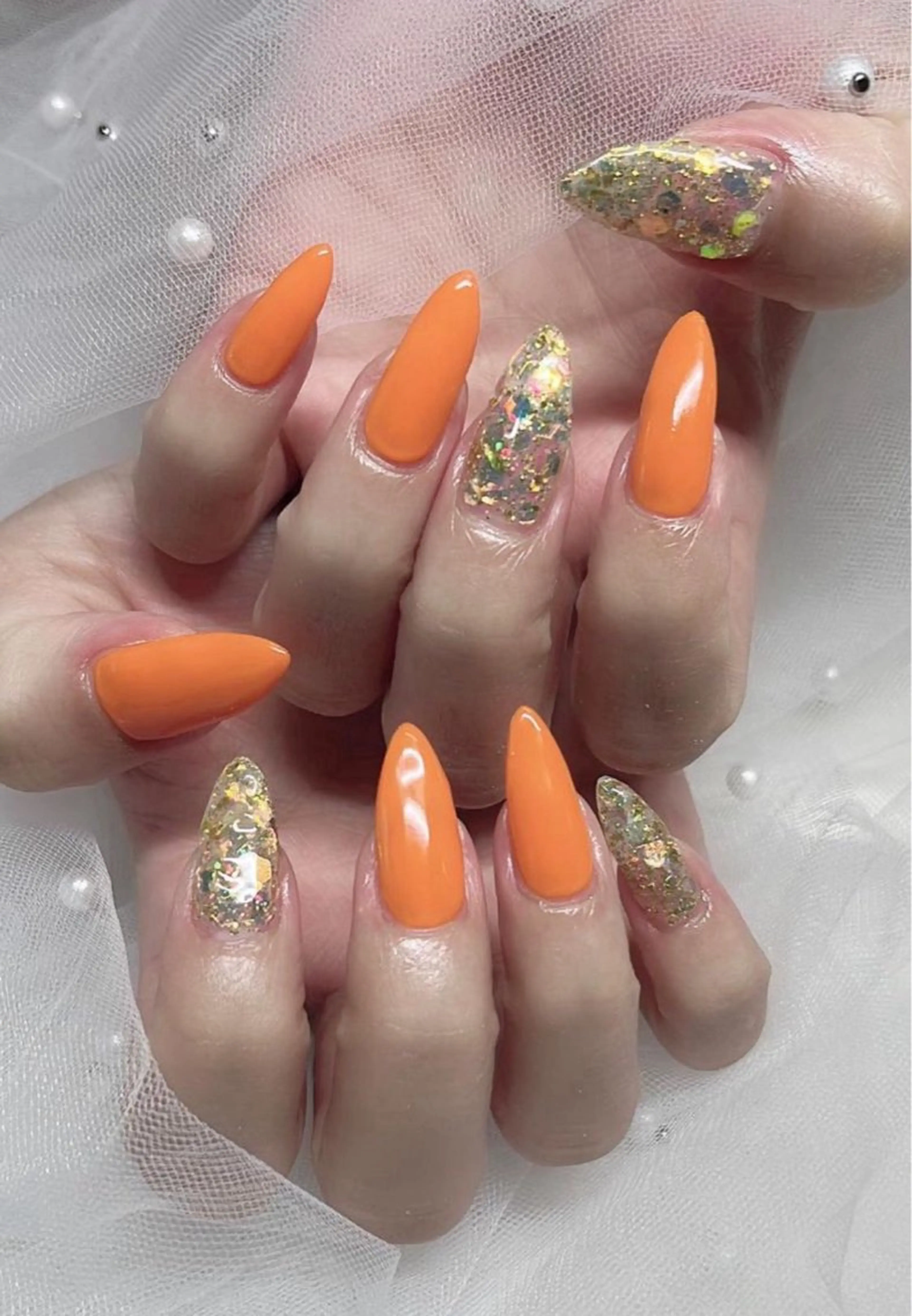 ネイル アートネイル オーロラネイル ガーリー キラキラネイル 韓国ネイル ハンドネイル KARI ネイルサロンのネイルデザイン