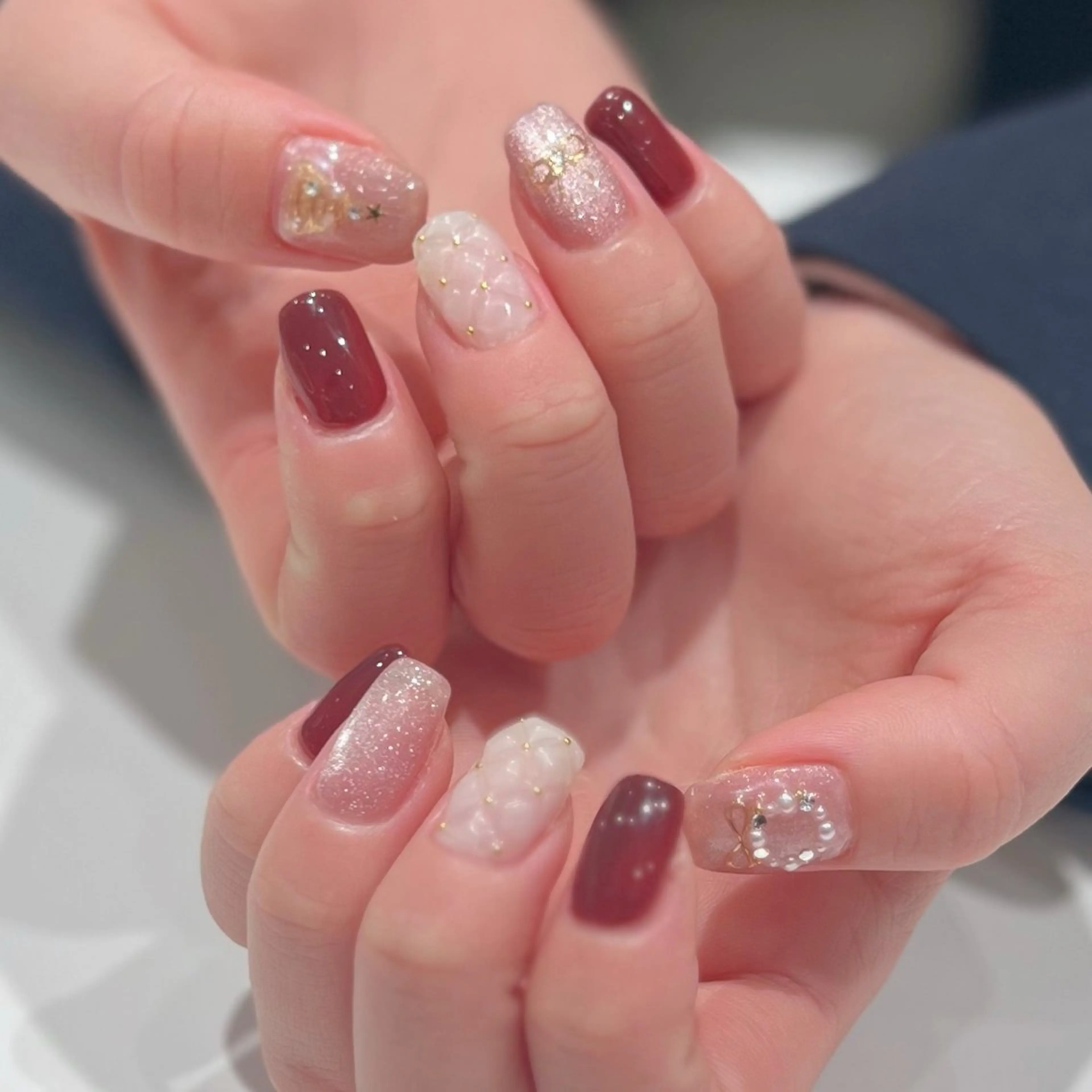 ネイル アートネイル ジェルネイル パラジェル ツイードネイル VINGT NAIL Aika.Kのネイルデザイン