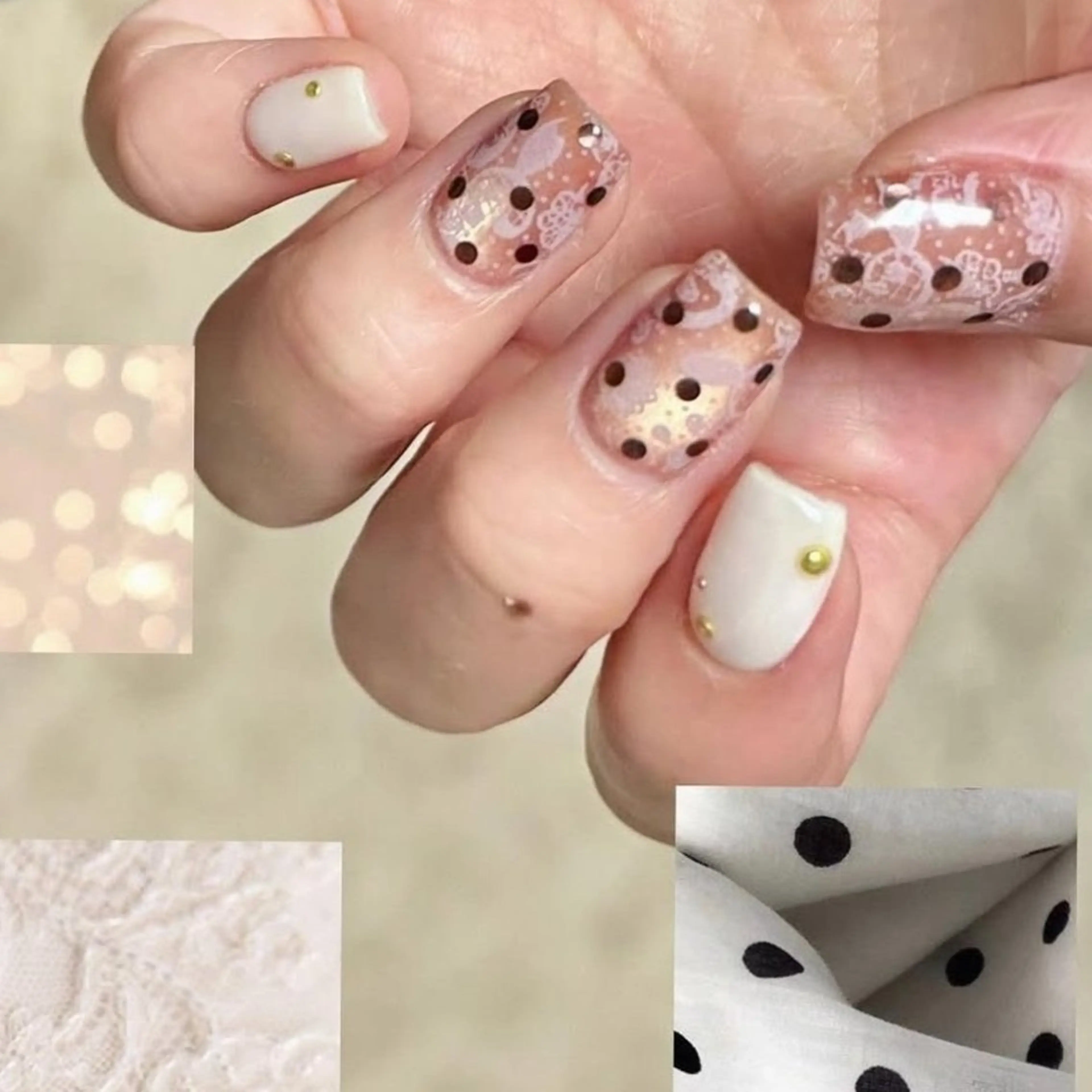 ネイル ドット レース ハンドネイル muum_nail 新宿2分 三丁目1分のネイルデザイン