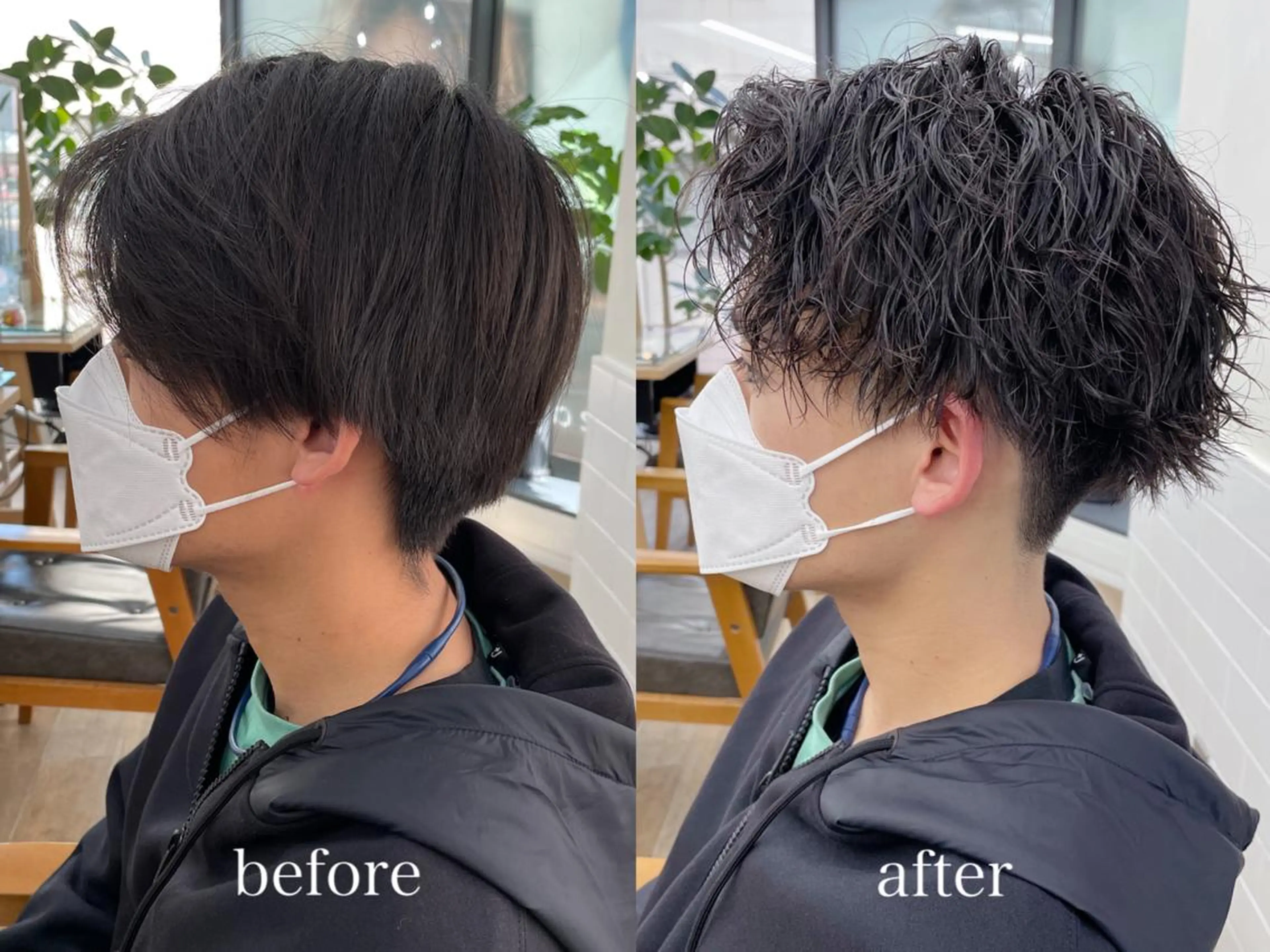 ショート パーマ メンズ 🤎ベージュカラー 🐶メンズパーマのヘアスタイル