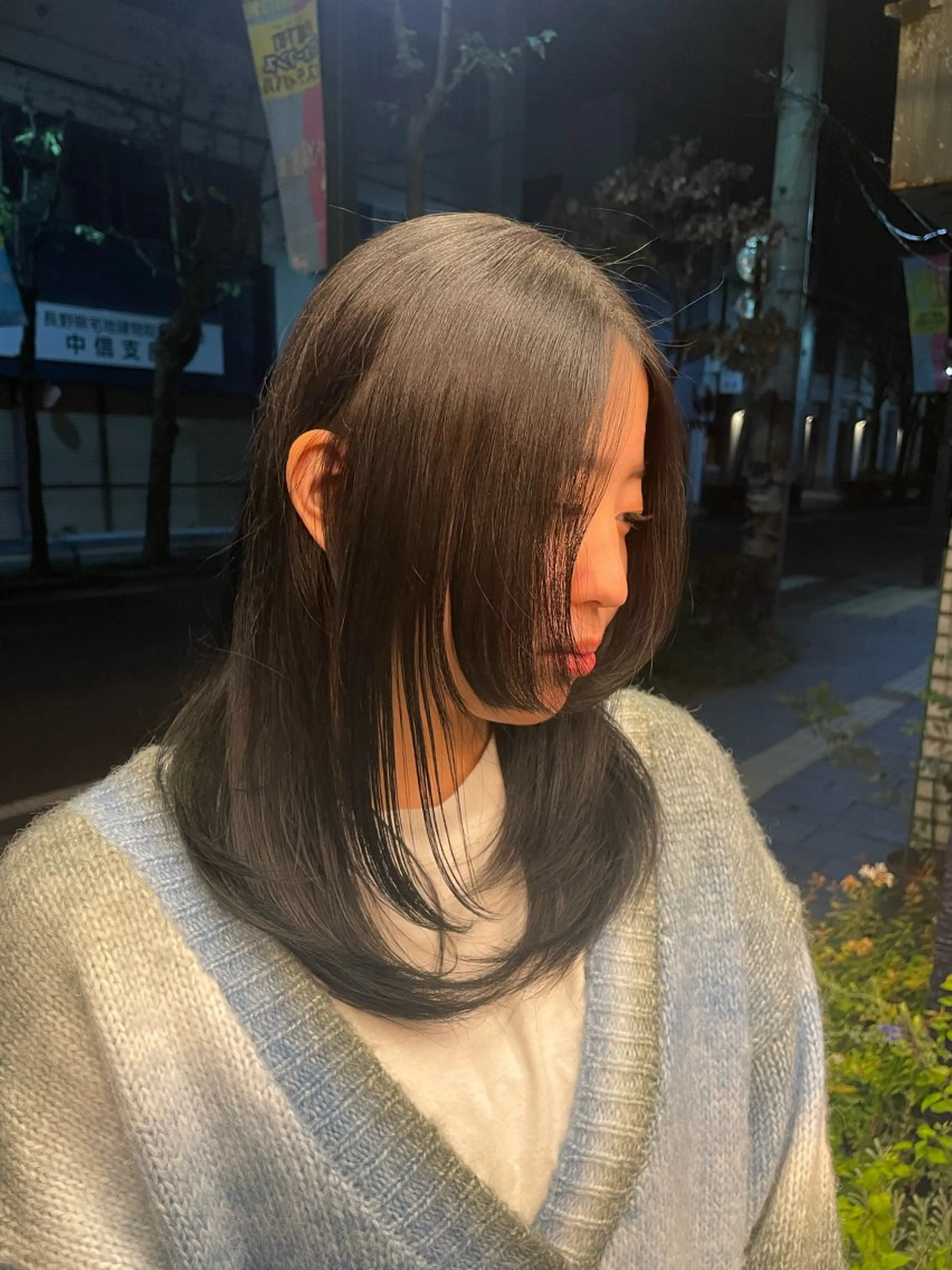 ロング カラー 顔まわりレイヤー 顔周りカット 姫カット レイヤーカット カット lift by mag所属・ユナ ナチュラル／透明感のヘアスタイル