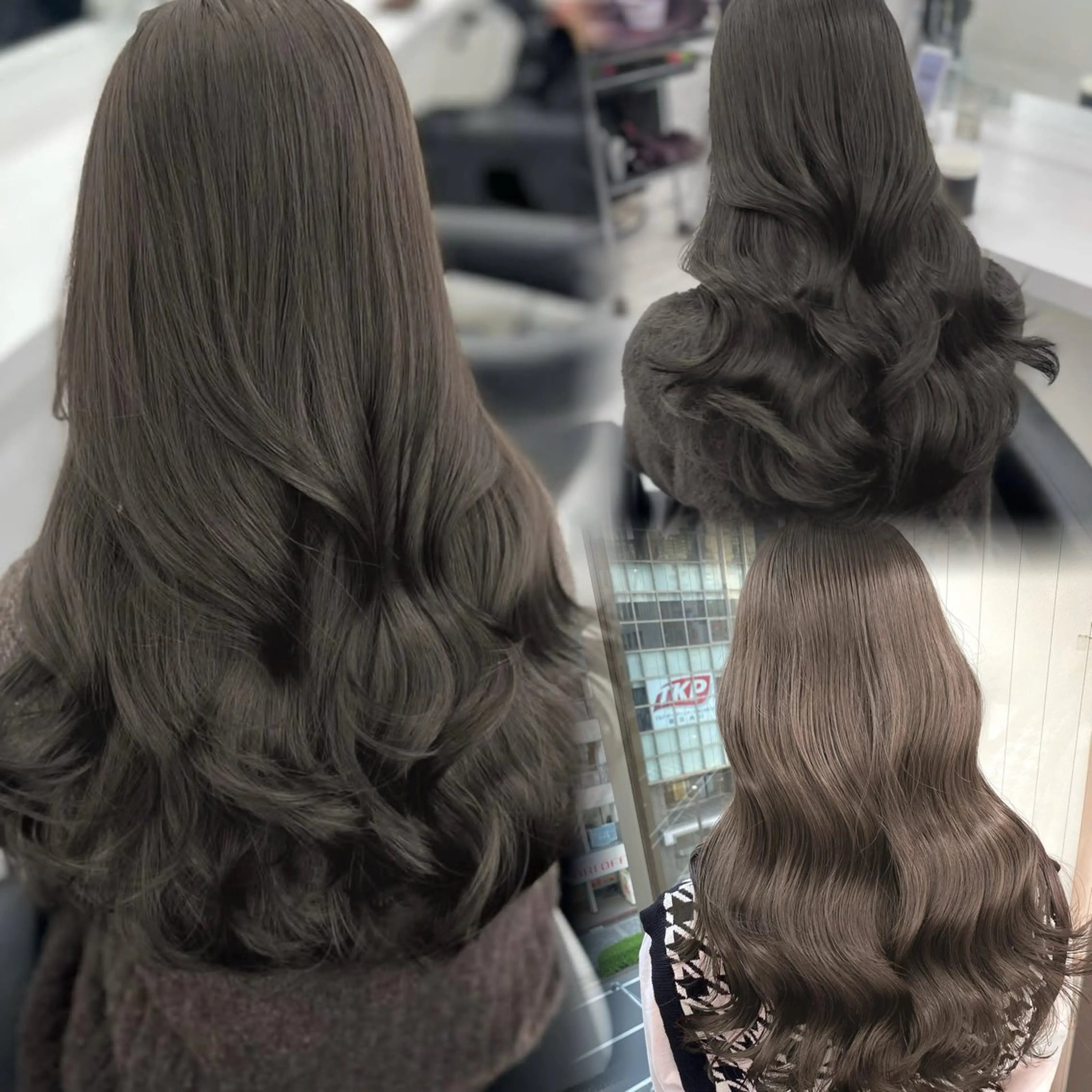 ロング カラー 透明感カラー 赤み消し韓国ヘア レイヤー縮毛🤍渡邉のヘアスタイル