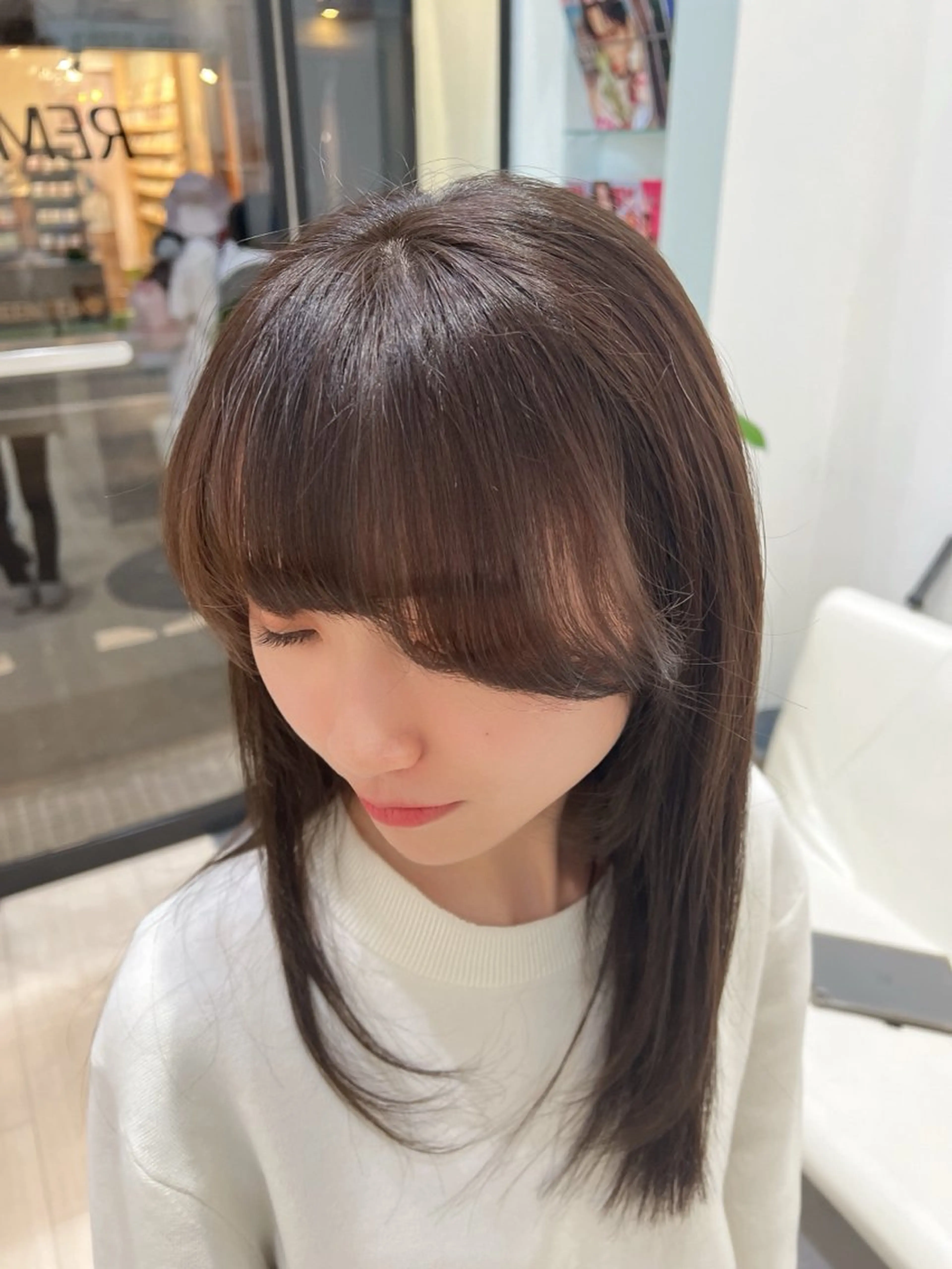 ミディアム カラー パーマ ヘアアレンジ メンズ カット ヘアカラー トリートメント 堀井 凌平のヘアスタイル