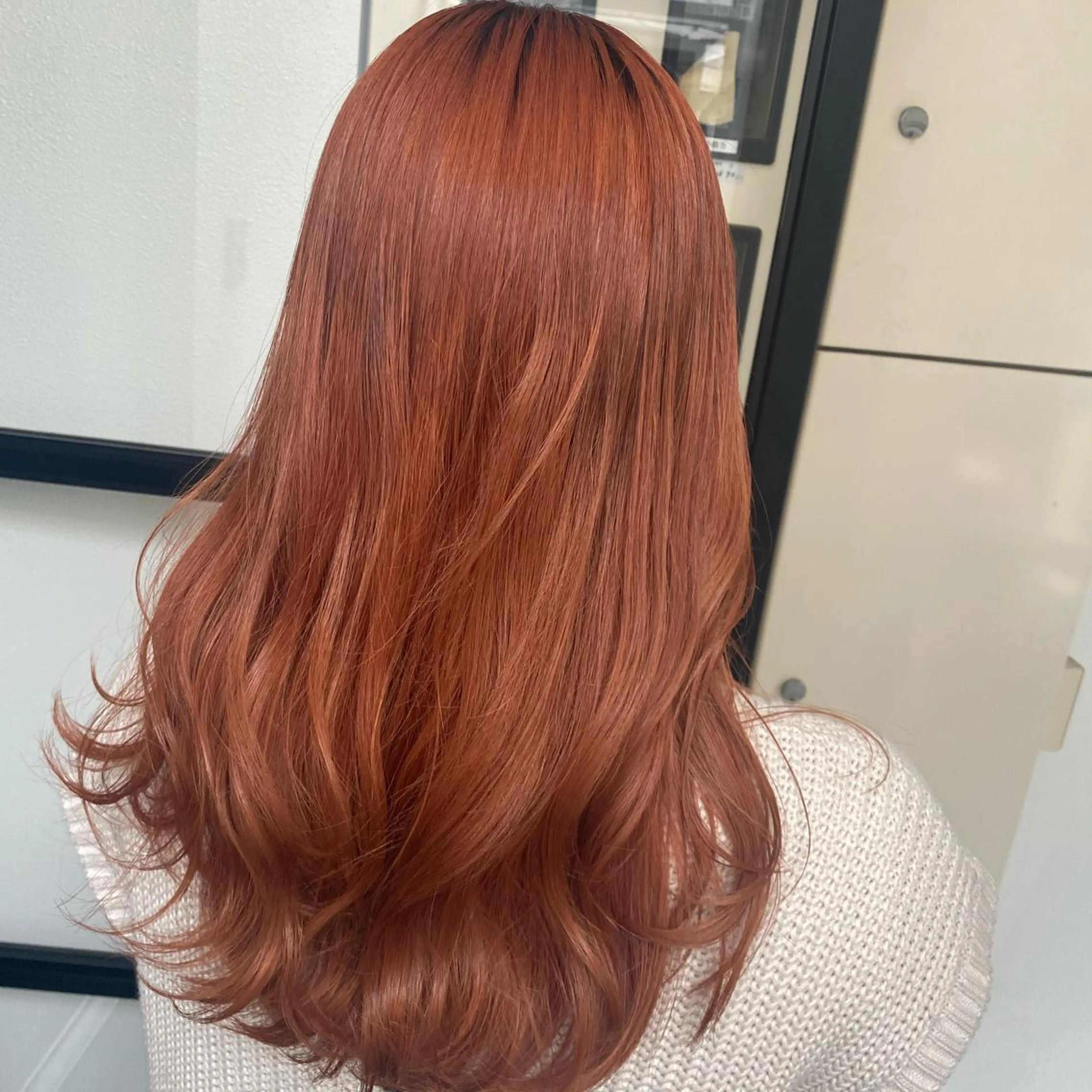 ロング カラー ヘアアレンジ オレンジ M所属・ハイトーン/透け感 カラー🎀真香のヘアスタイル