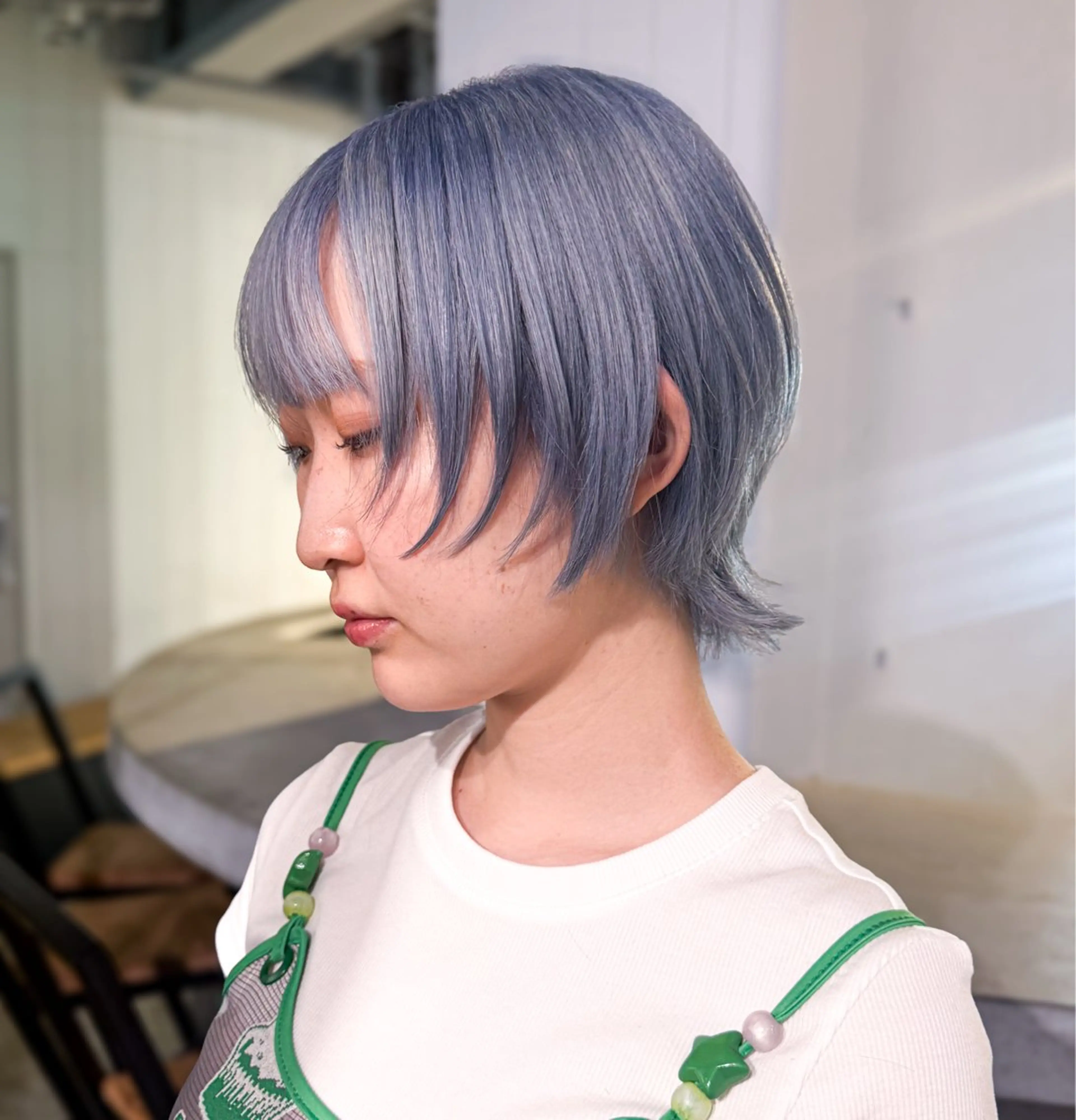 ショート カラー ハイトーンカラー ショートヘア ウルフカット ヘアカラー 派手髪デザイン なかむらるか🐬💞のヘアスタイル