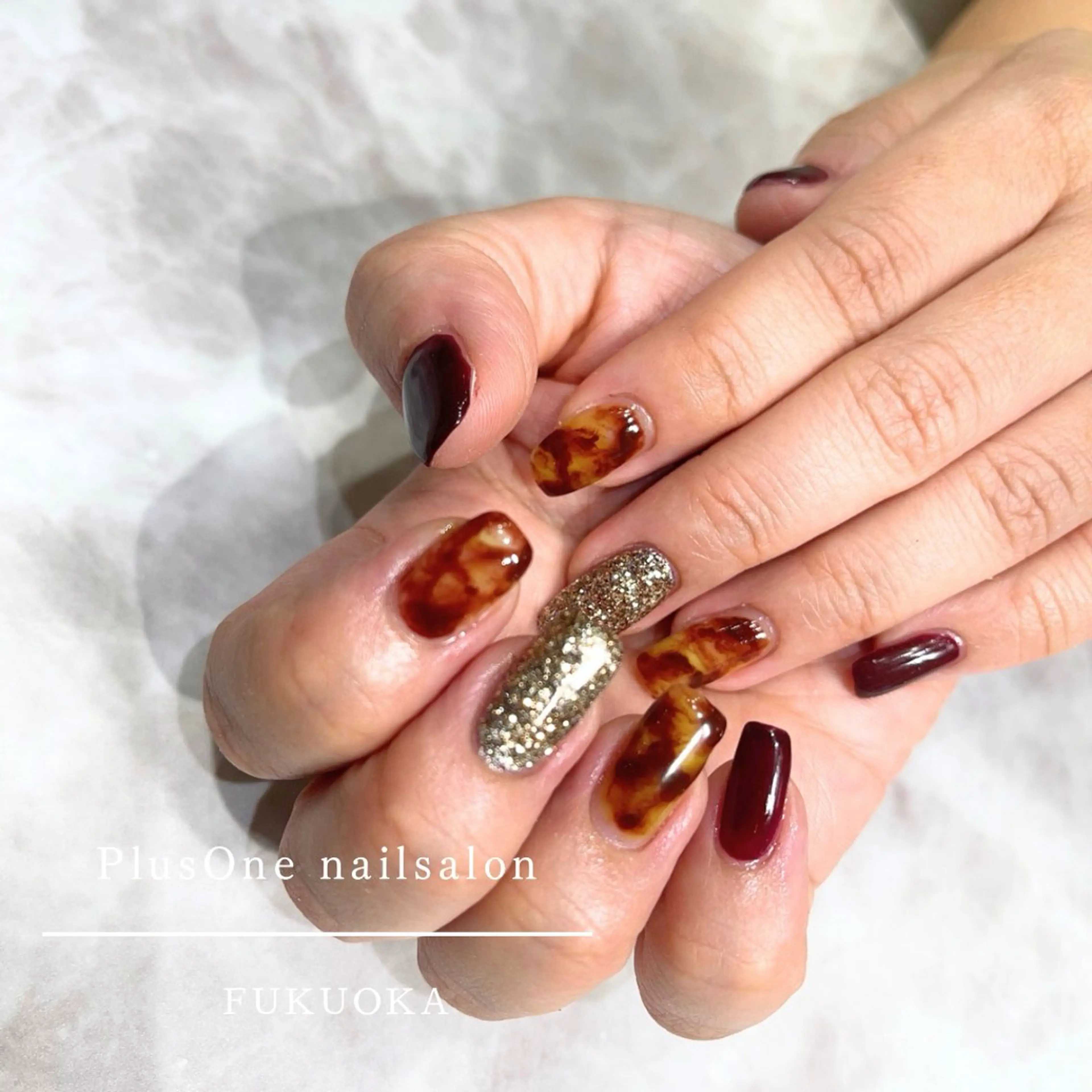 ネイル アートネイル べっ甲ネイル ジェルネイル PlusOnenailsalon所属・粕屋ネイル＆耳つぼ 🫧Natsumiのネイルデザイン