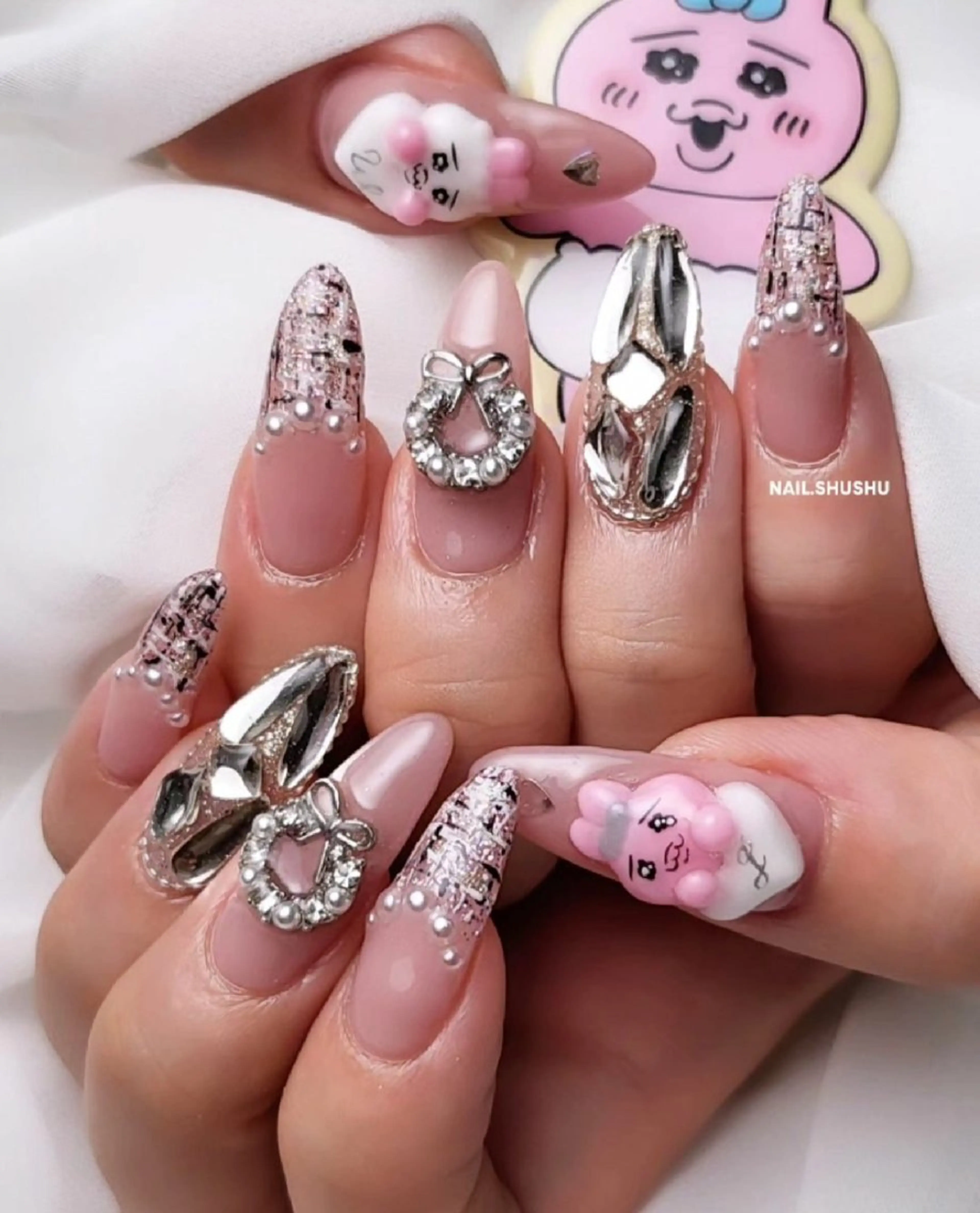 ネイル 持ち込み ニュアンスネイル ワンカラーネイル シンプルネイル 冬ネイル ハンドネイル 3dパーツ/流行り 👧shushu❤️のネイルデザイン