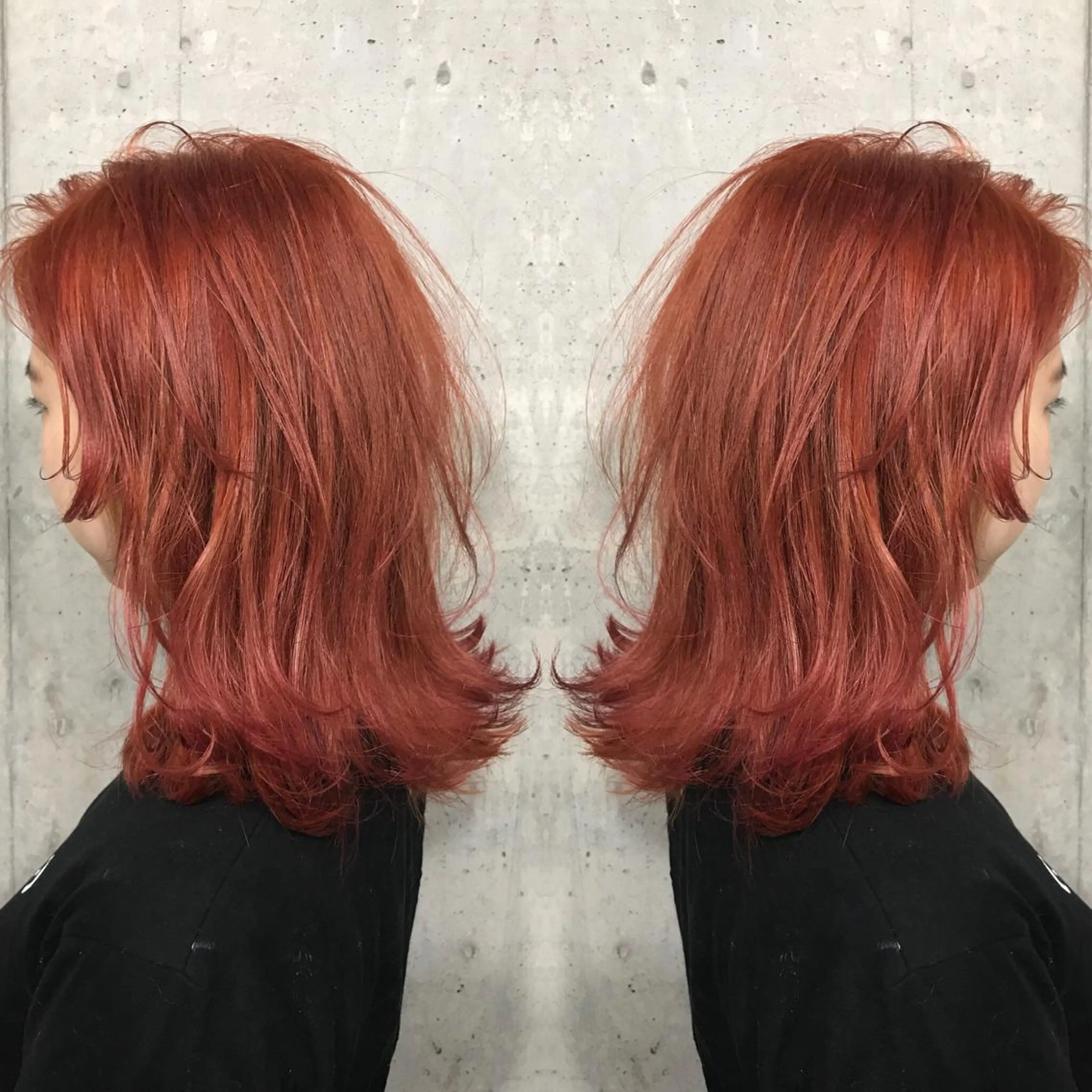 ミディアム カラー パーマ ヘアアレンジ メンズ キッズ ネイル マツエク・マツパ オレンジ カラーマツエク オレンジ サロンドミルク 原宿のヘアスタイル