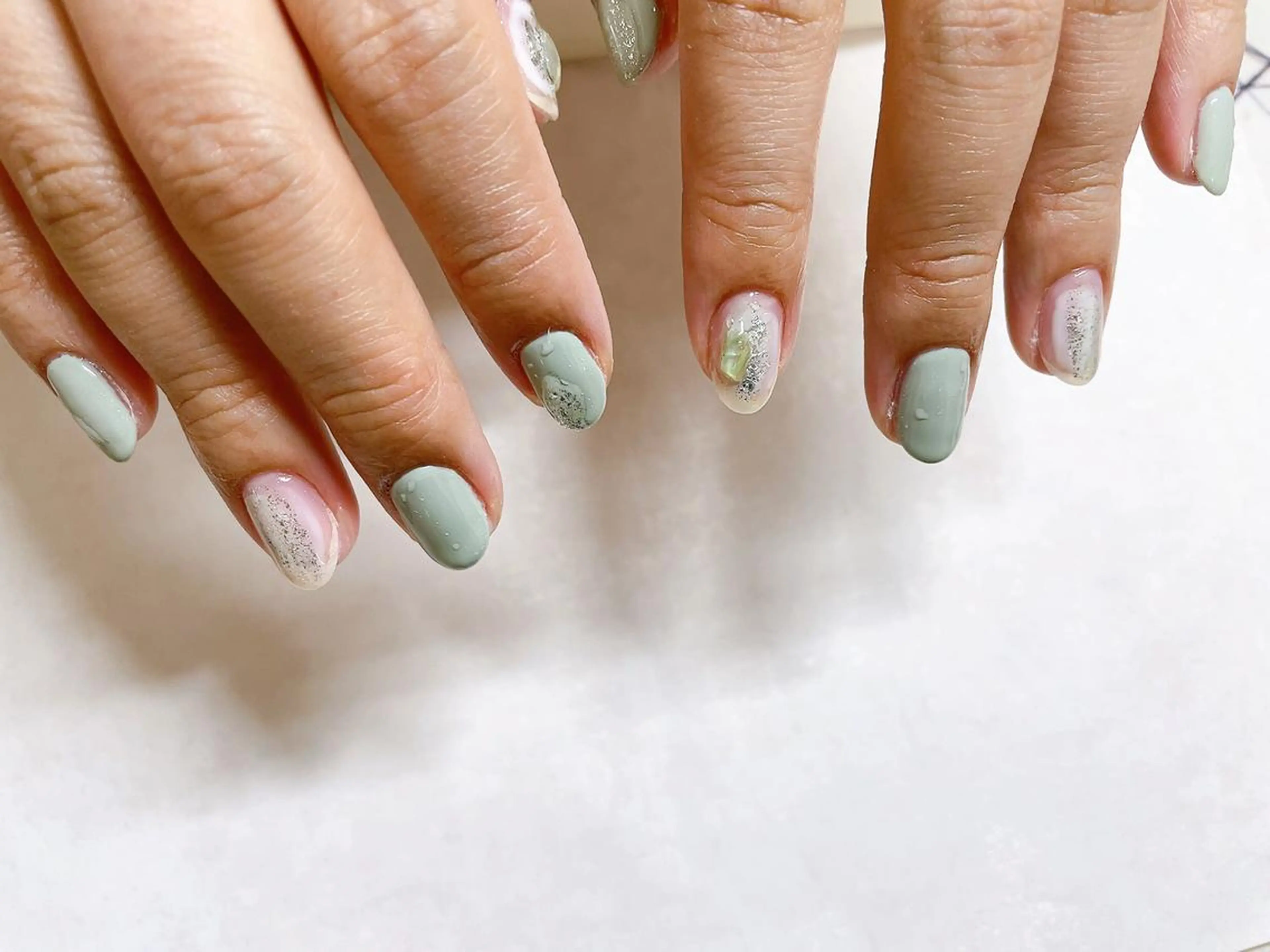 ネイル オーロラネイル フラワーネイル フットネイル フレンチネイル ジェルネイル Mogu nail 二子玉川のネイルデザイン